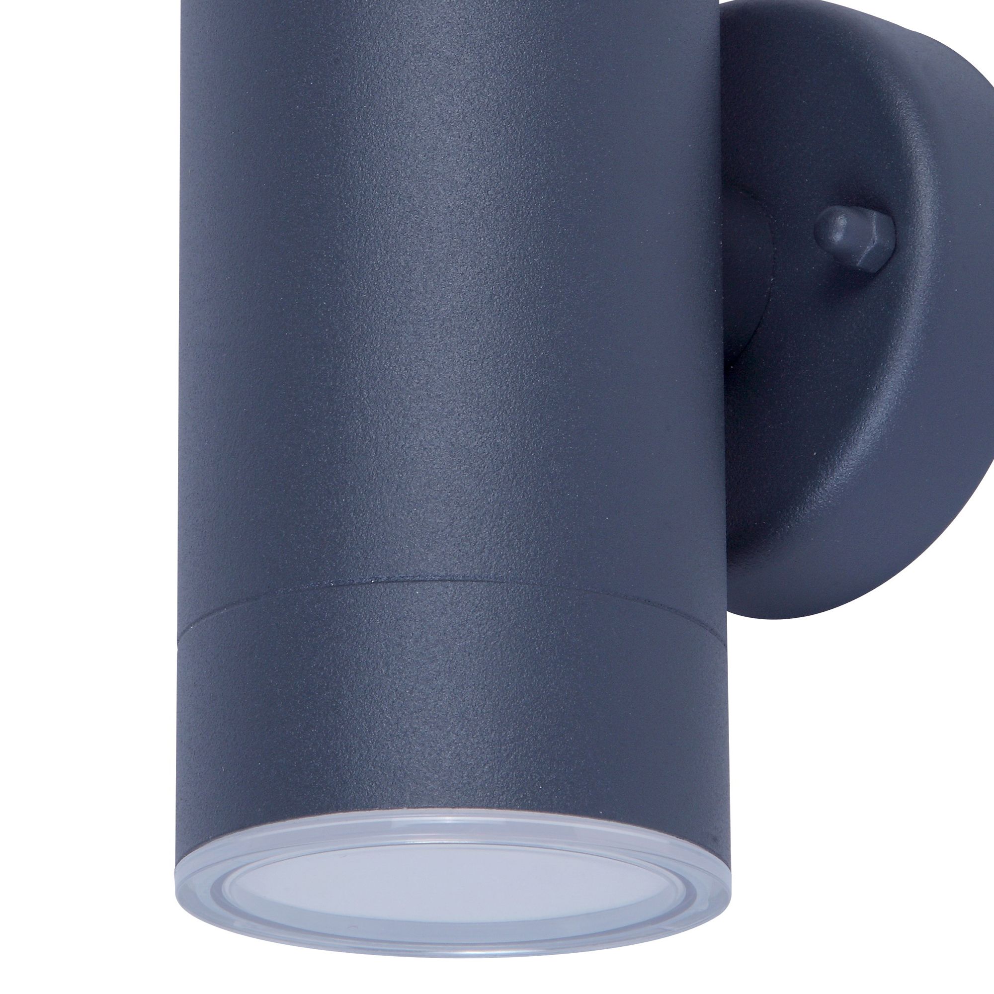 GoodHome Candiac Fixed Matt Dark grey Mains-powered Integrated LED Outdoor Double Wall light 760lm (Dia)6cm