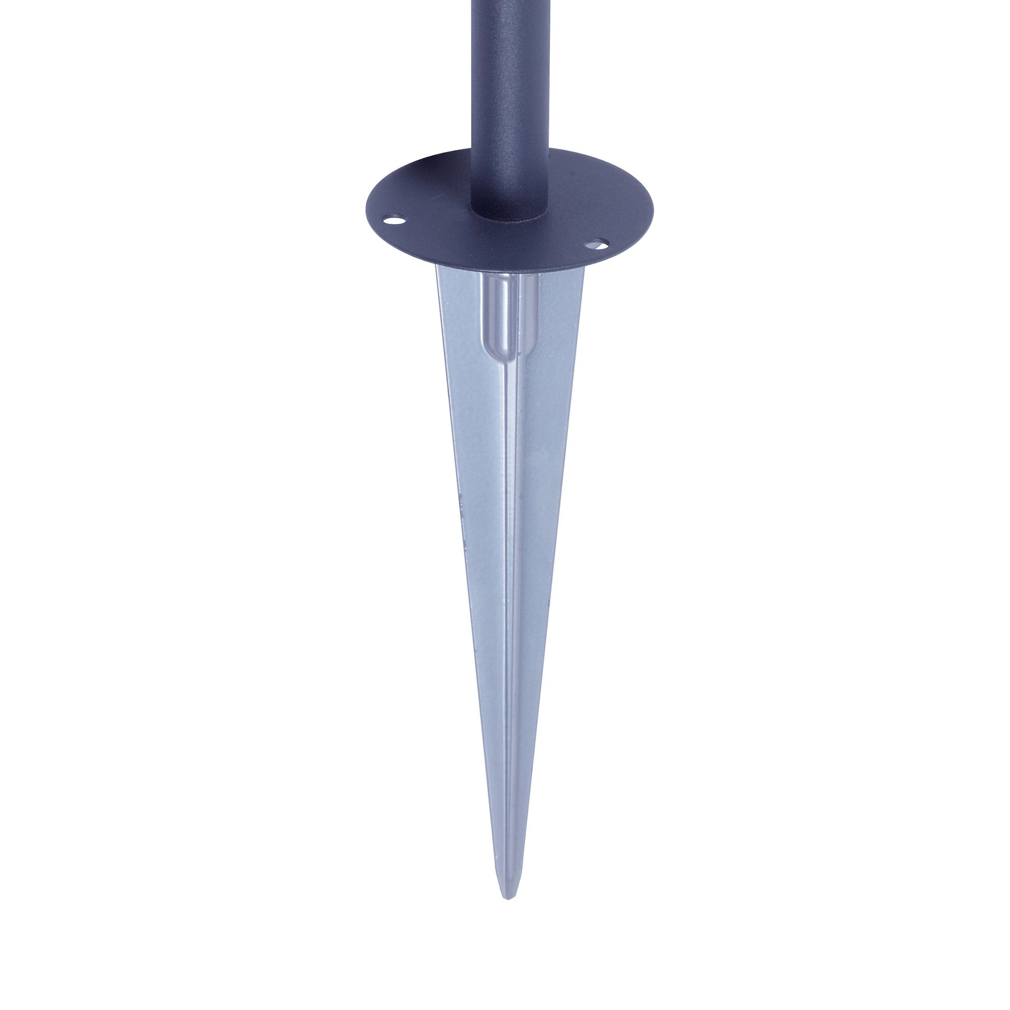 GoodHome Candiac Matt Dark Grey Silver effect Integrated LED Outdoor Stake light (D)60mm