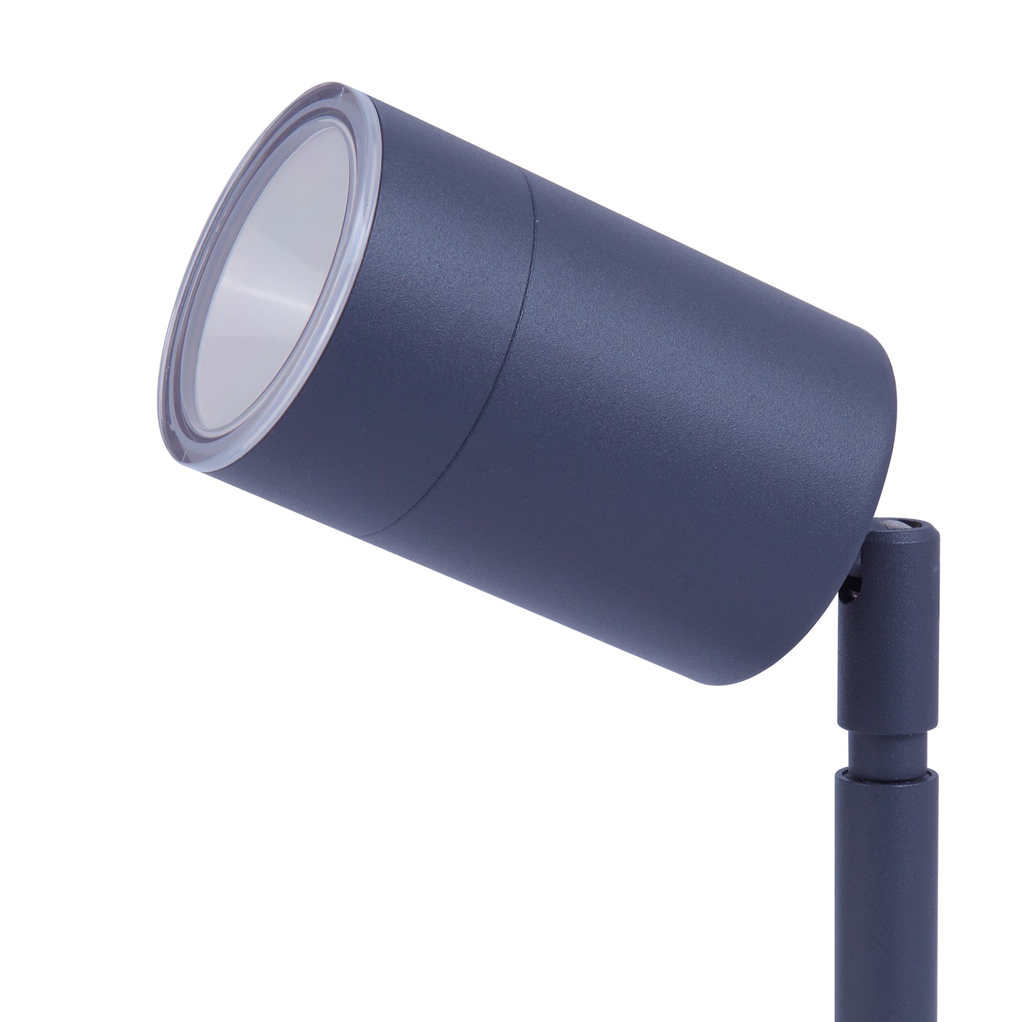 GoodHome Candiac Matt Dark Grey Silver effect Integrated LED Outdoor Stake light (D)60mm