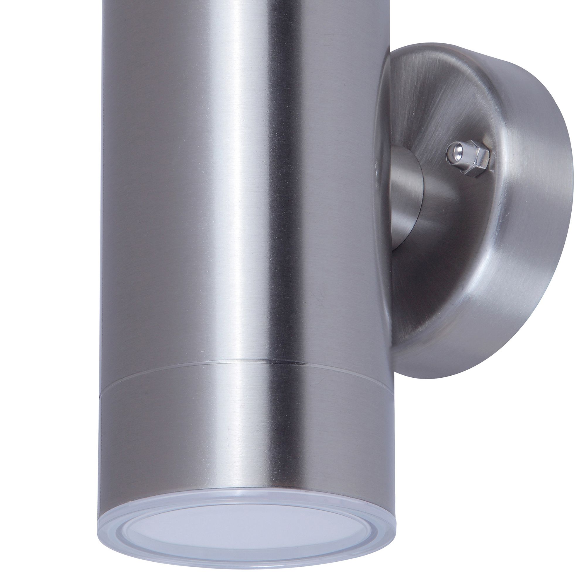 GoodHome Candiac Stainless steel Mains-powered Integrated LED Outdoor Double Wall light 760lm (Dia)6cm