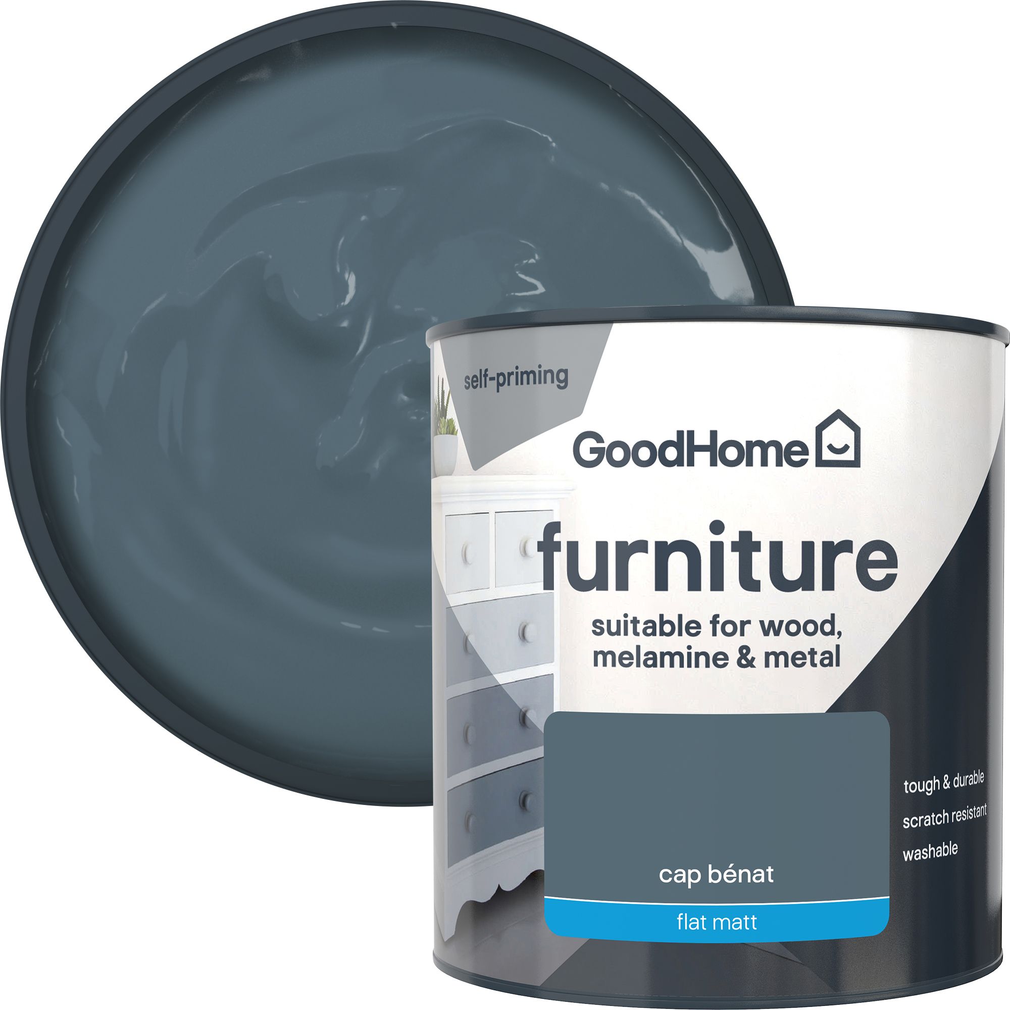 GoodHome Cap Bénat Flat matt Furniture paint, 500ml