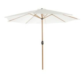 GoodHome Capraia Wood effect pole 3m Bright white Standing parasol