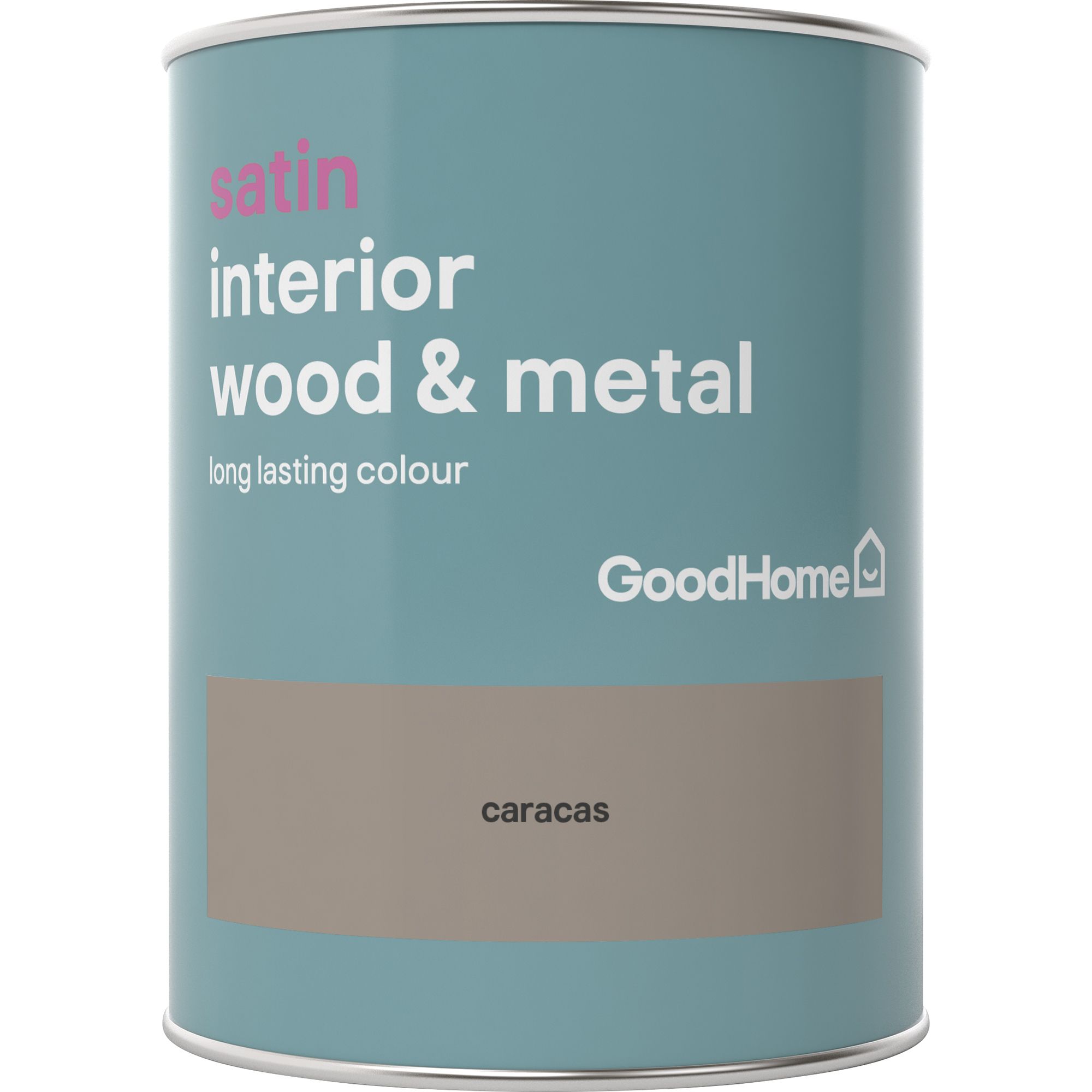 GoodHome Caracas Satin Metal & wood paint, 750ml