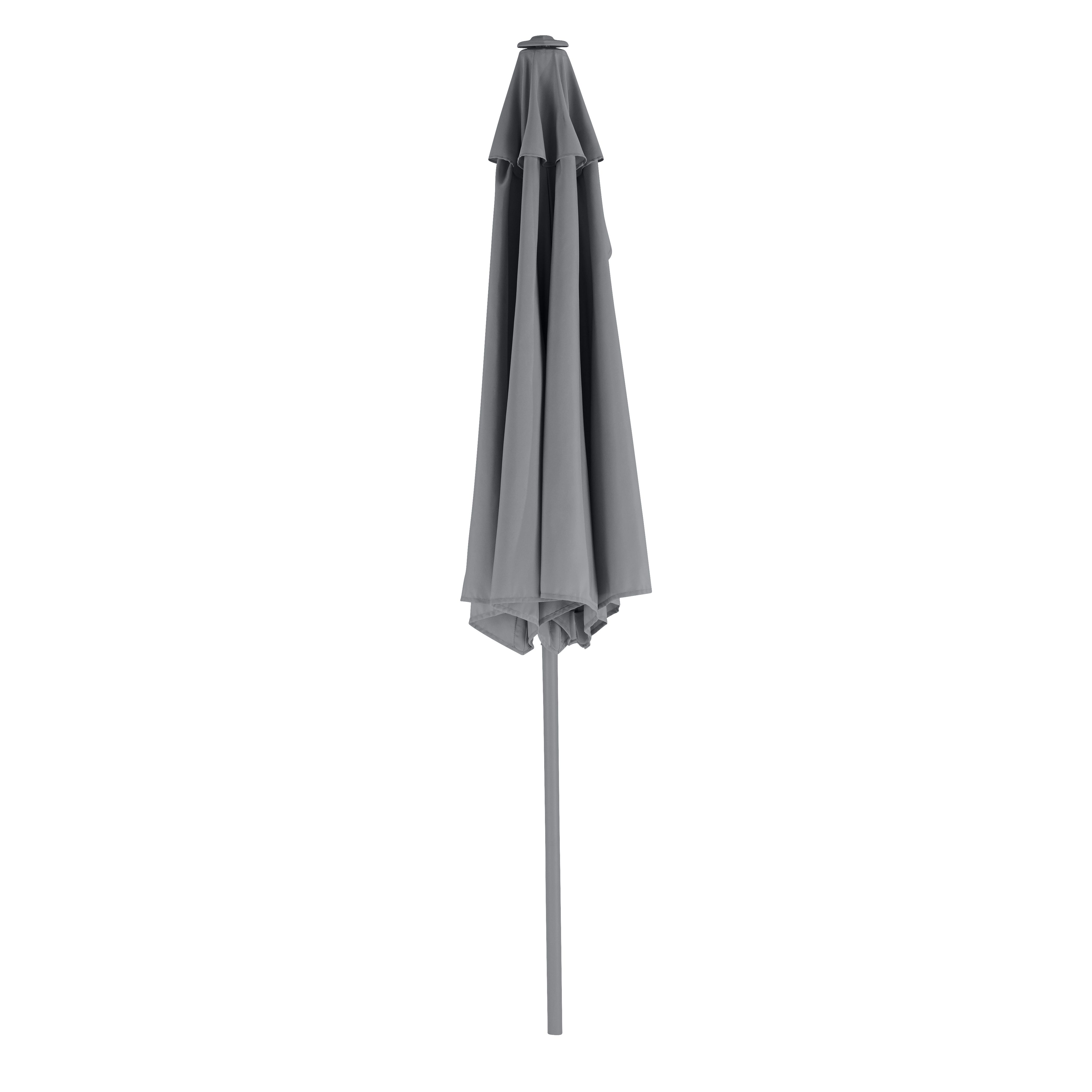 GoodHome Carambole Half (W) 1.17m (H) 2.16m Steel grey Standing parasol