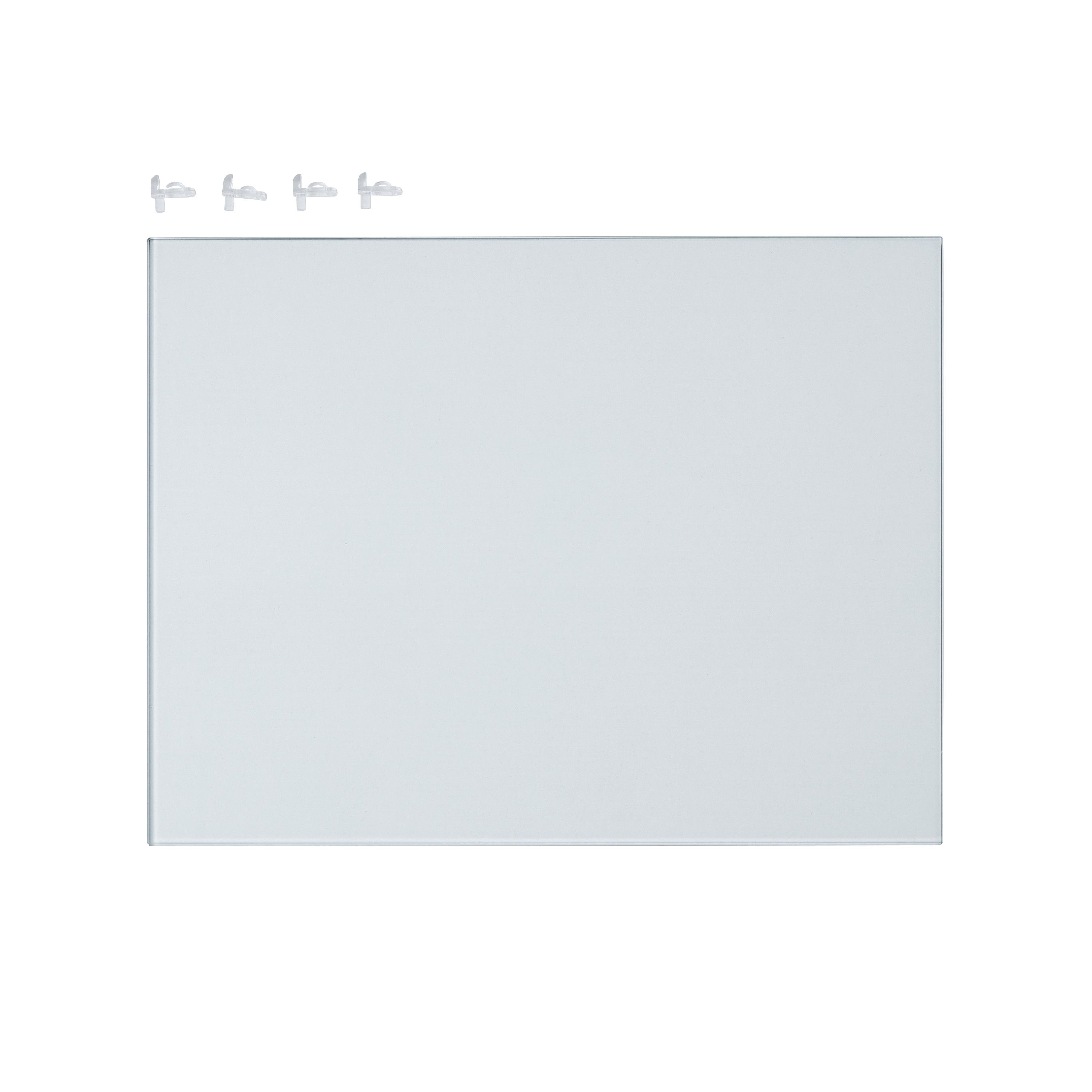 GoodHome Caraway 2 tier Transparent Polyethylene (PE) & tempered glass Shelving (L)358.5mm, Pack of 2