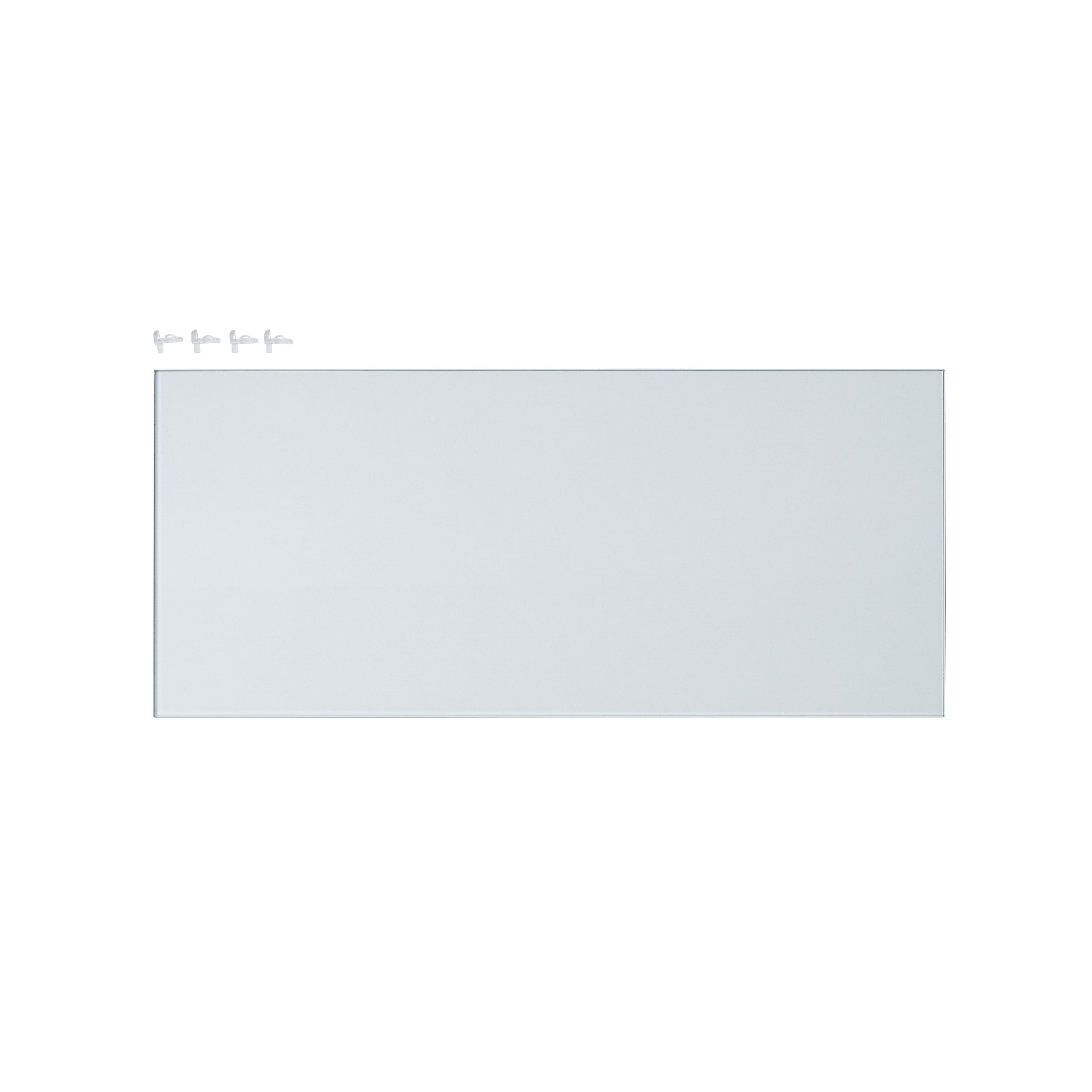GoodHome Caraway 2 tier Transparent Polyethylene (PE) & tempered glass Shelving (L)558.5mm, Pack of 2
