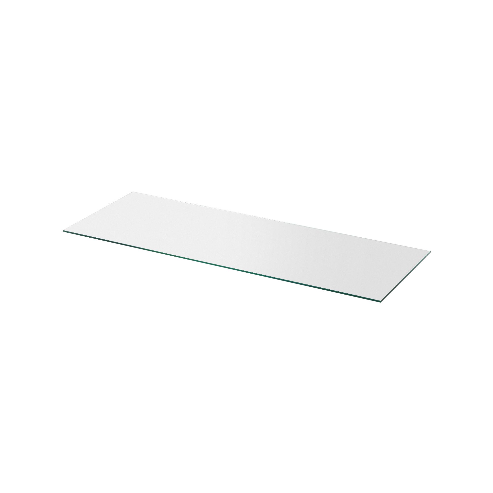 GoodHome Caraway 2 tier Transparent Polyethylene (PE) & tempered glass Shelving (L)758.5mm, Pack of 2