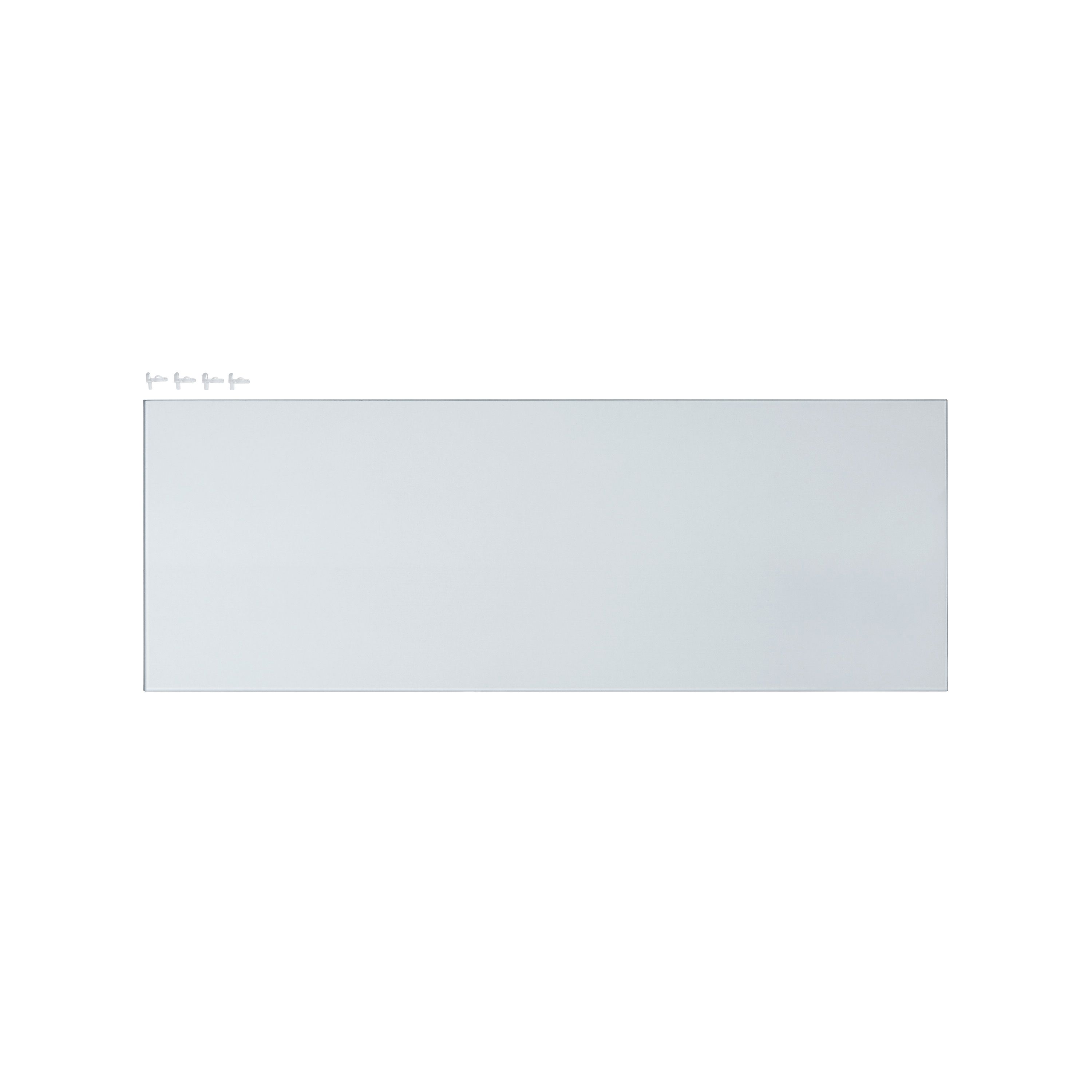 GoodHome Caraway 2 tier Transparent Polyethylene (PE) & tempered glass Shelving (L)758.5mm, Pack of 2