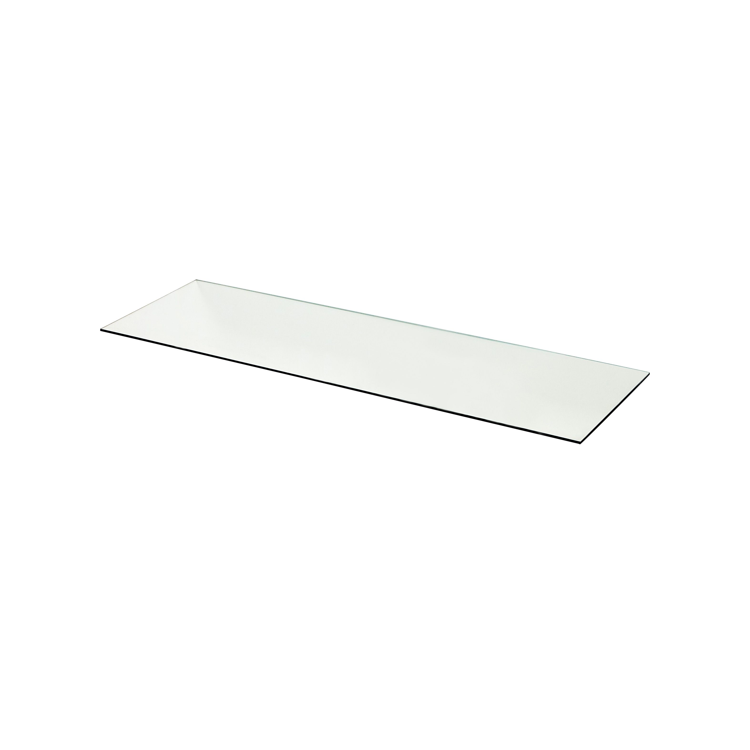 GoodHome Caraway 2 tier Transparent Polyethylene (PE) & tempered glass Shelving (L)958.5mm, Pack of 2