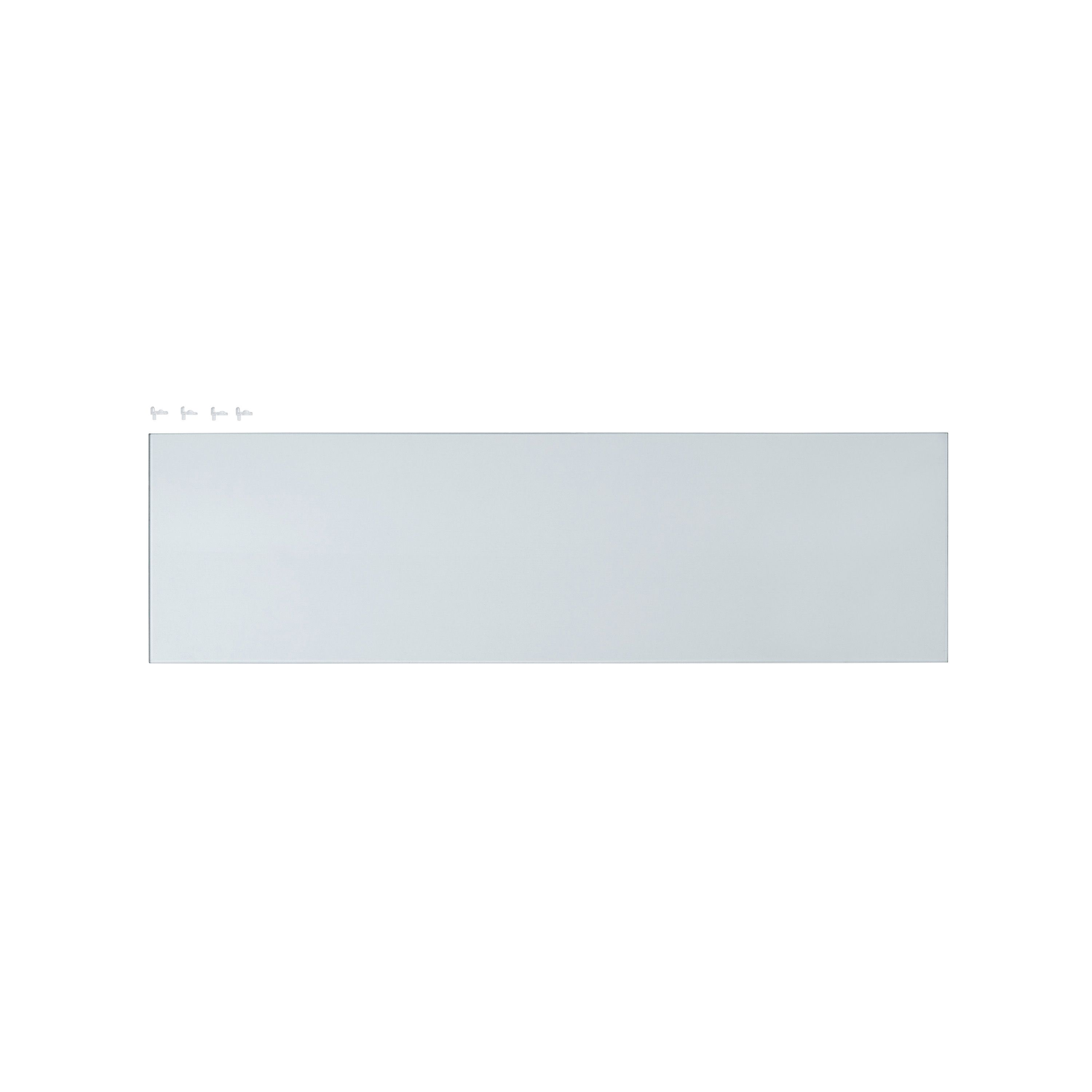 GoodHome Caraway 2 tier Transparent Polyethylene (PE) & tempered glass Shelving (L)958.5mm, Pack of 2