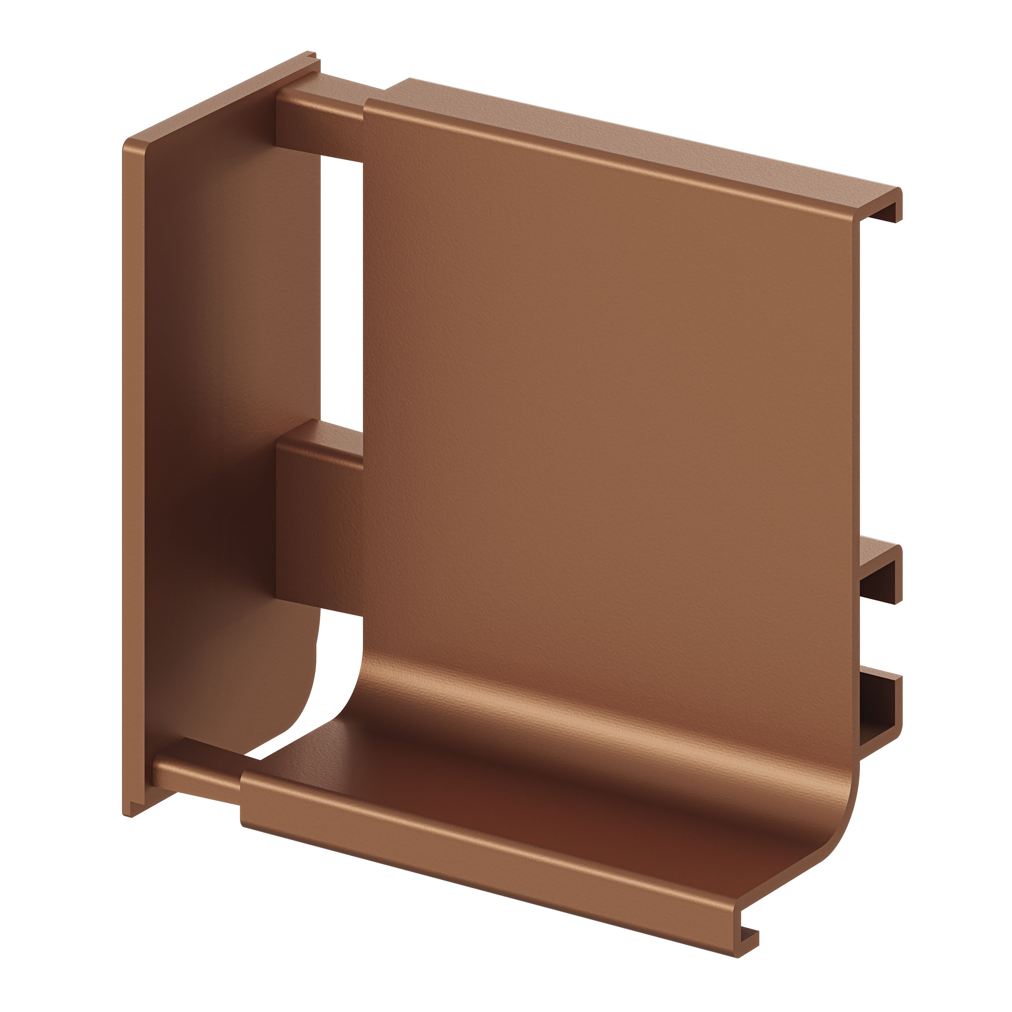 GoodHome Caraway Innovo Brushed Copper Effect Worktop rail end cap, Pair of 2