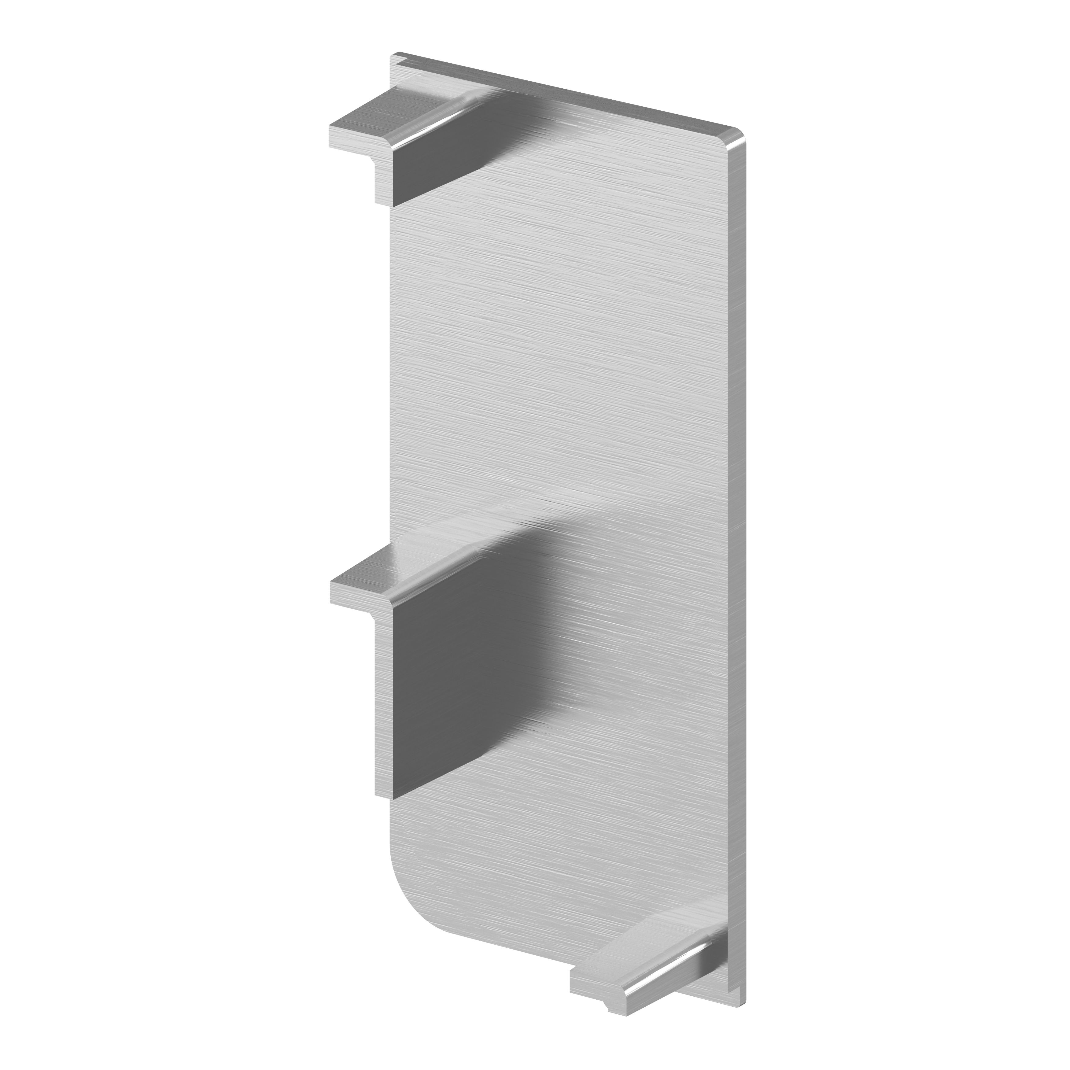 GoodHome Caraway Innovo Brushed Steel Effect Worktop rail end cap, Pair of 2