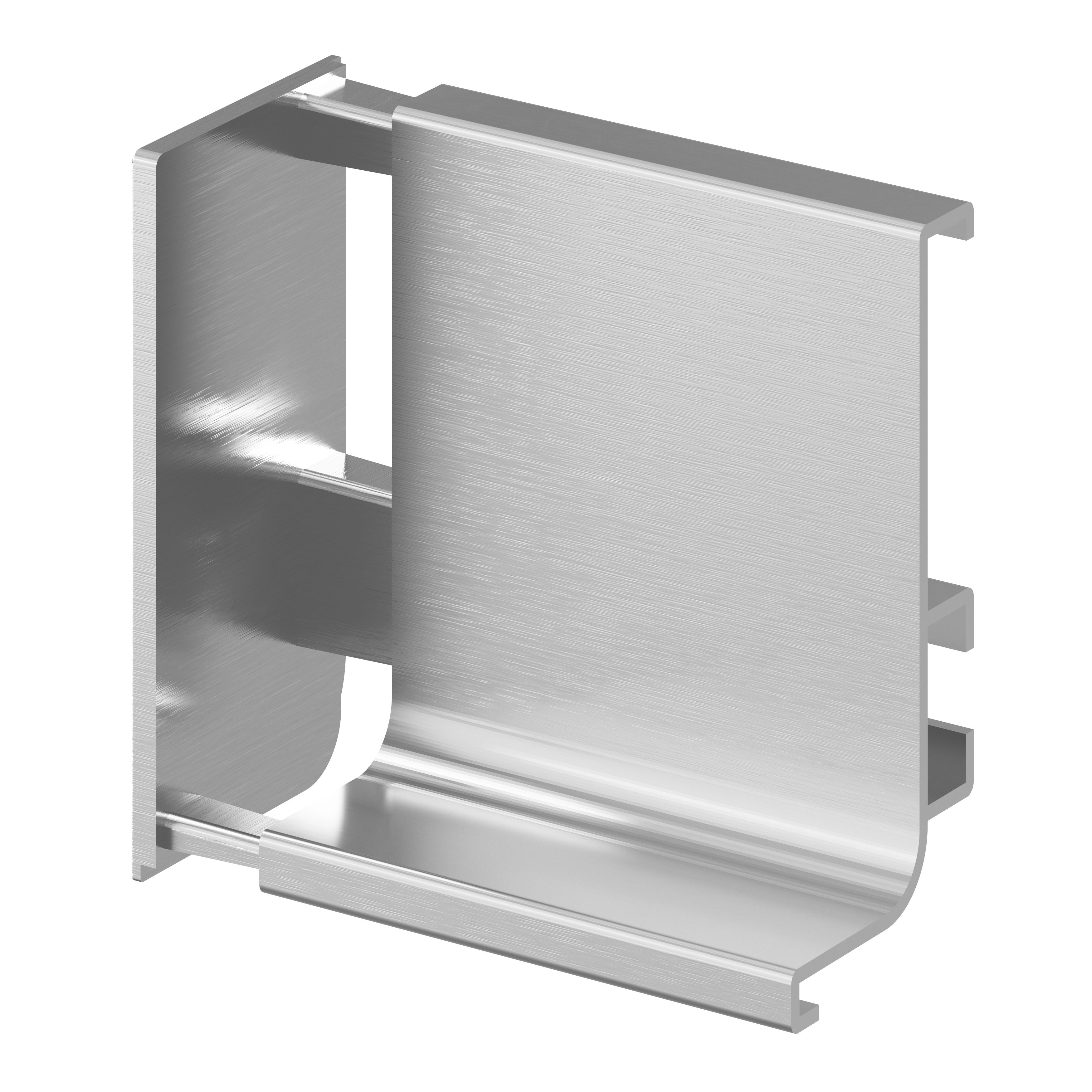GoodHome Caraway Innovo Brushed Steel Effect Worktop rail end cap, Pair of 2
