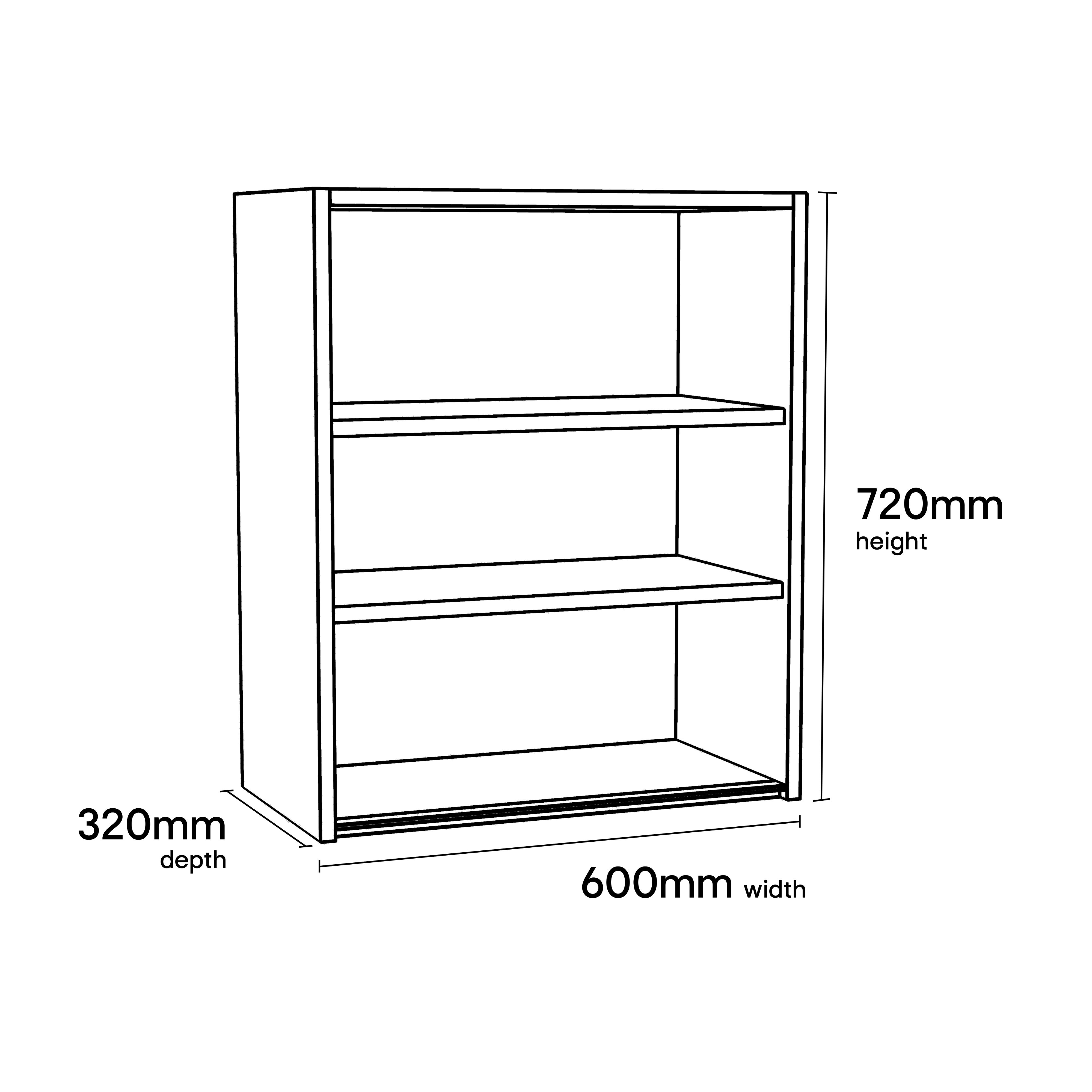 GoodHome Caraway Innovo Matt White Standard Wall cabinet, (W)600mm (D)320mm