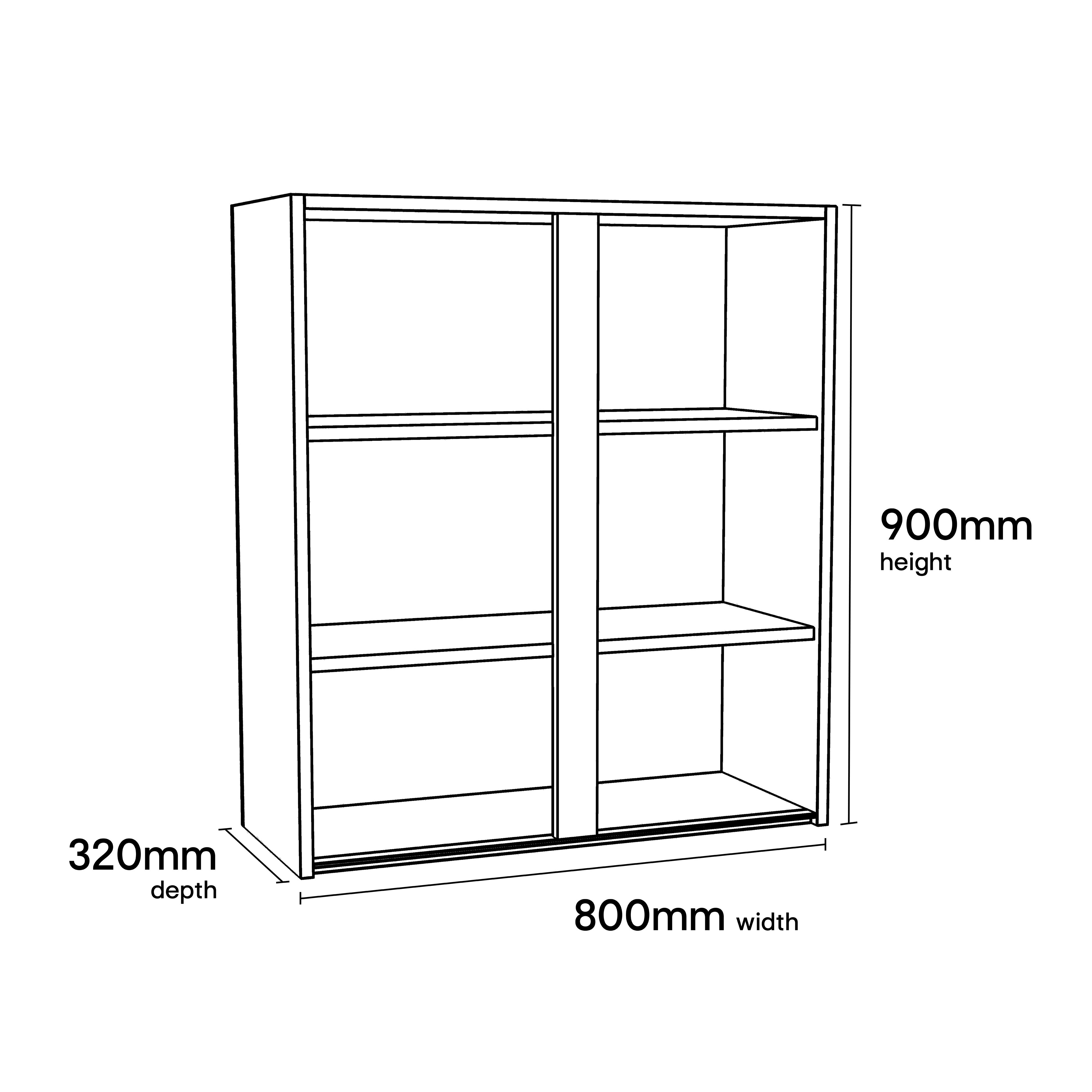 GoodHome Caraway Innovo Matt White Tall Wall cabinet, (W)800mm (D)320mm