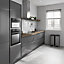 GoodHome Caraway Innovo Satin Brushed steel effect Under worktop outer corner