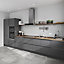GoodHome Caraway Innovo Satin Brushed steel effect Under worktop outer corner