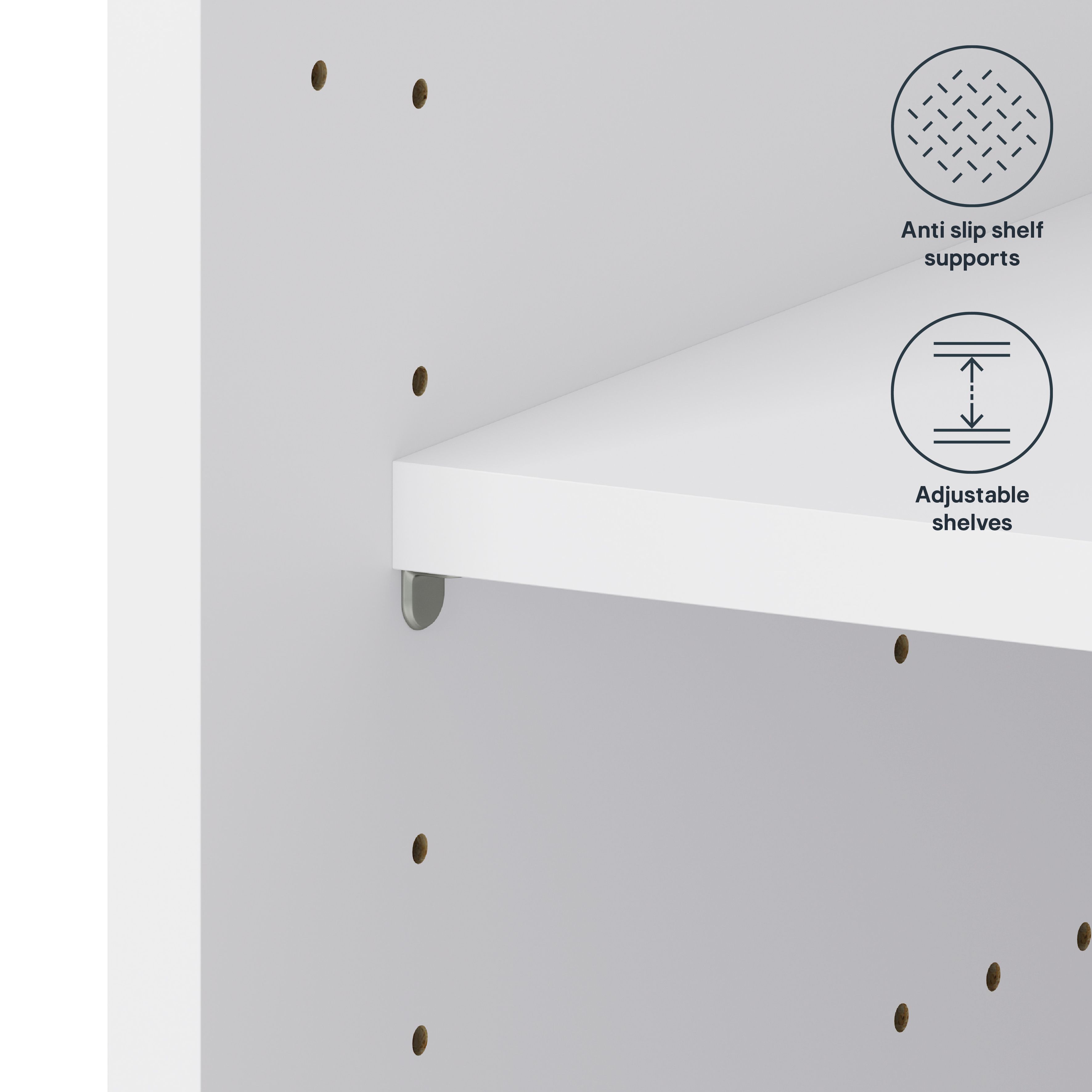 GoodHome Caraway Innovo White Base cabinet, (W)800mm