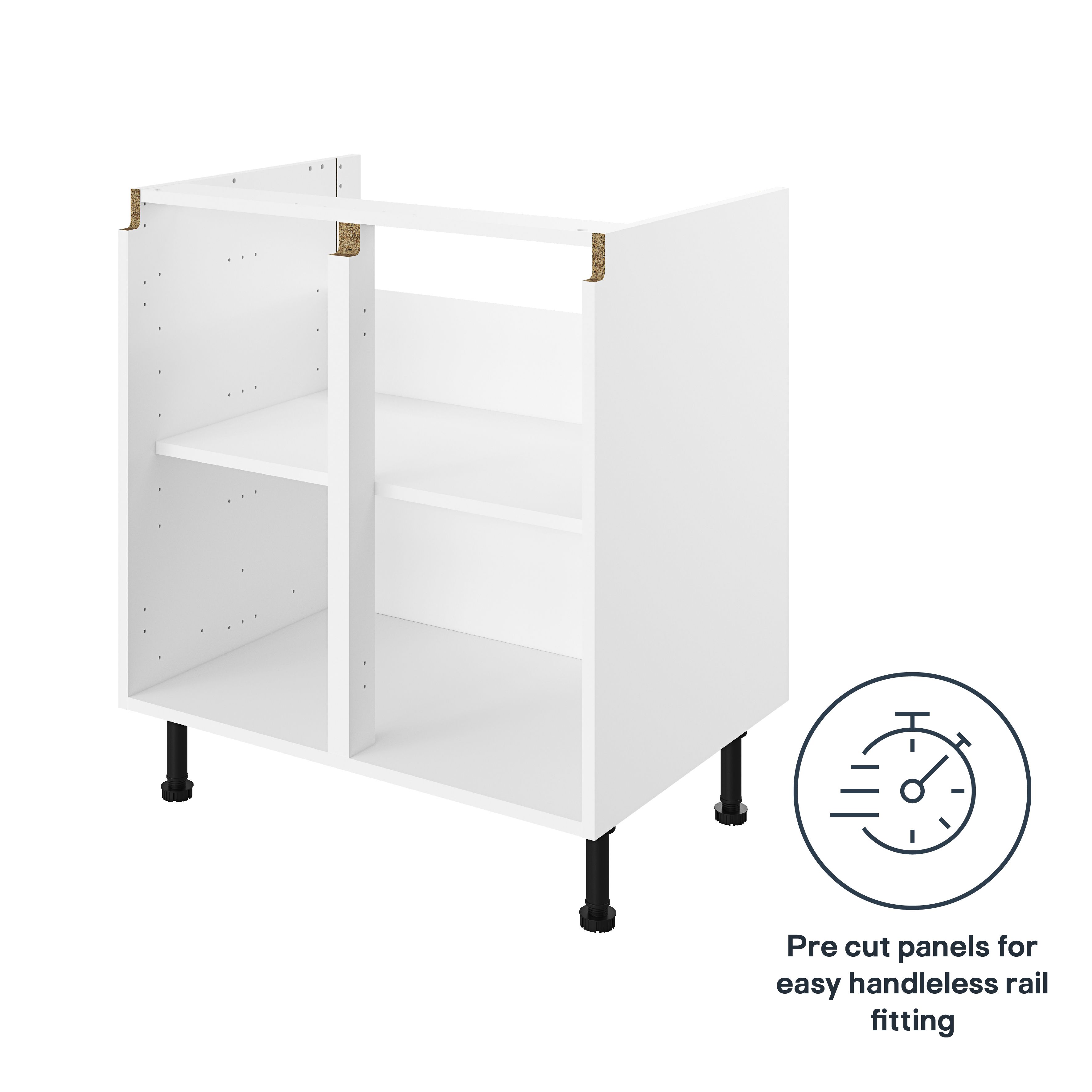 GoodHome Caraway Innovo White Base cabinet, (W)800mm