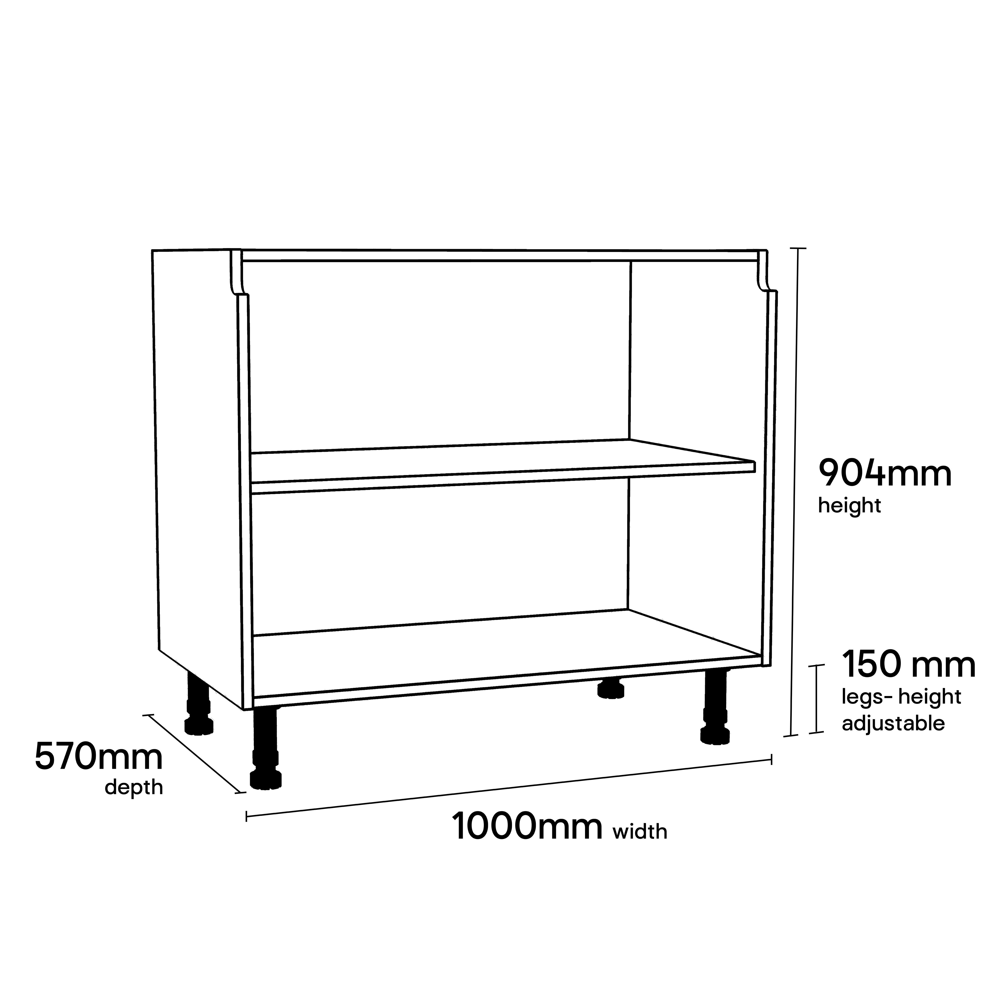 GoodHome Caraway Innovo White Base unit, (W)1000mm