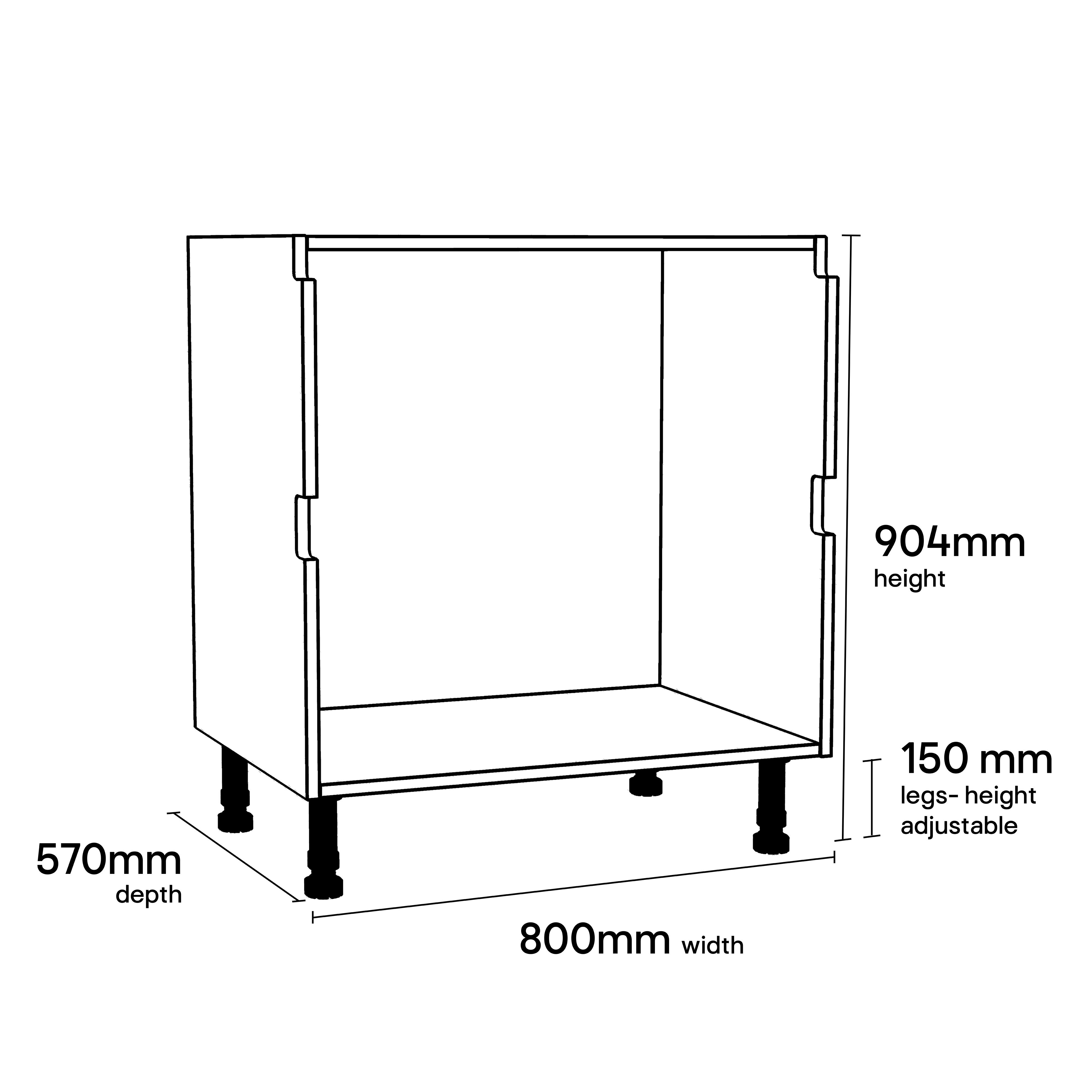 GoodHome Caraway Innovo White Drawer Base cabinet, (W)800mm