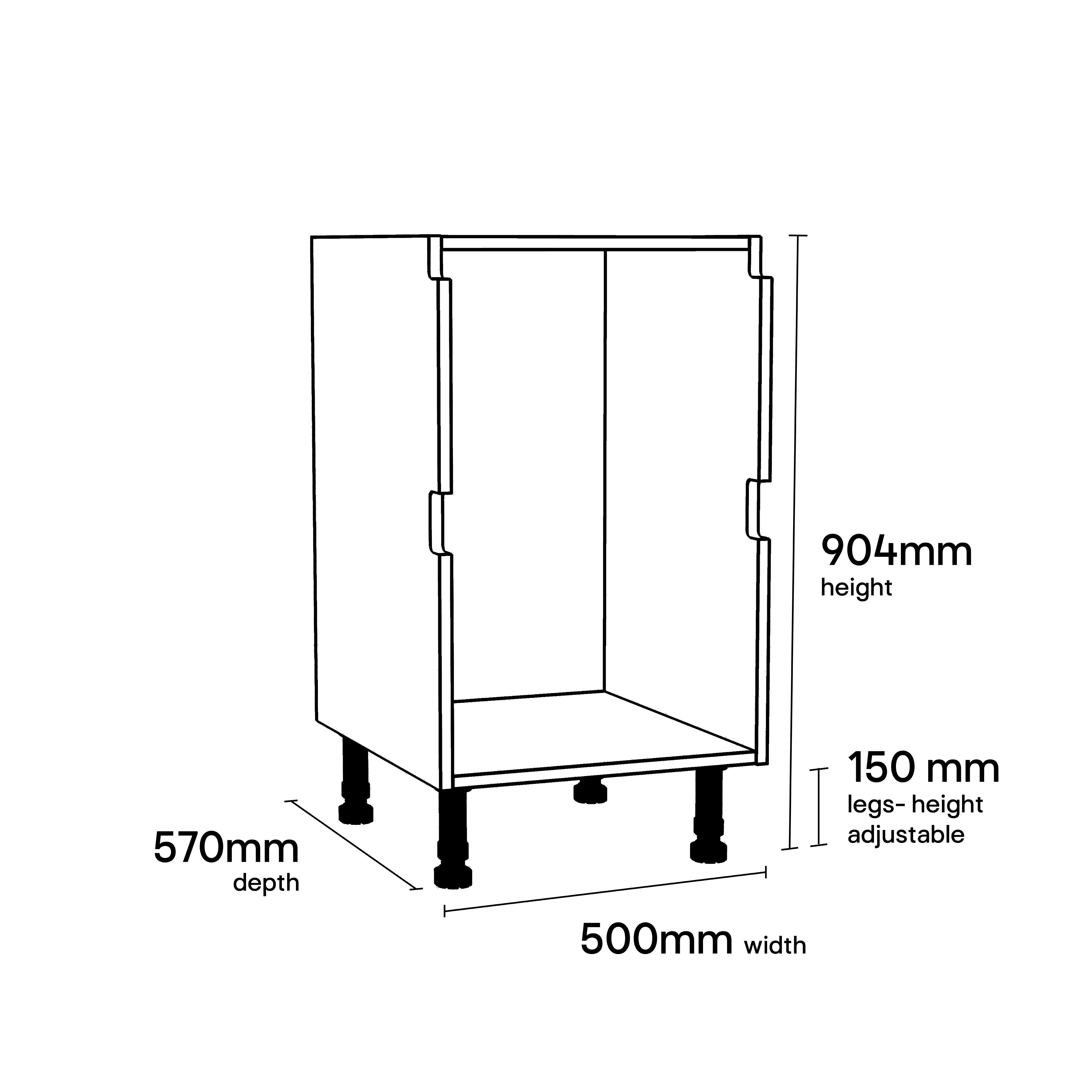 GoodHome Caraway Innovo White Drawer Base unit, (W)500mm