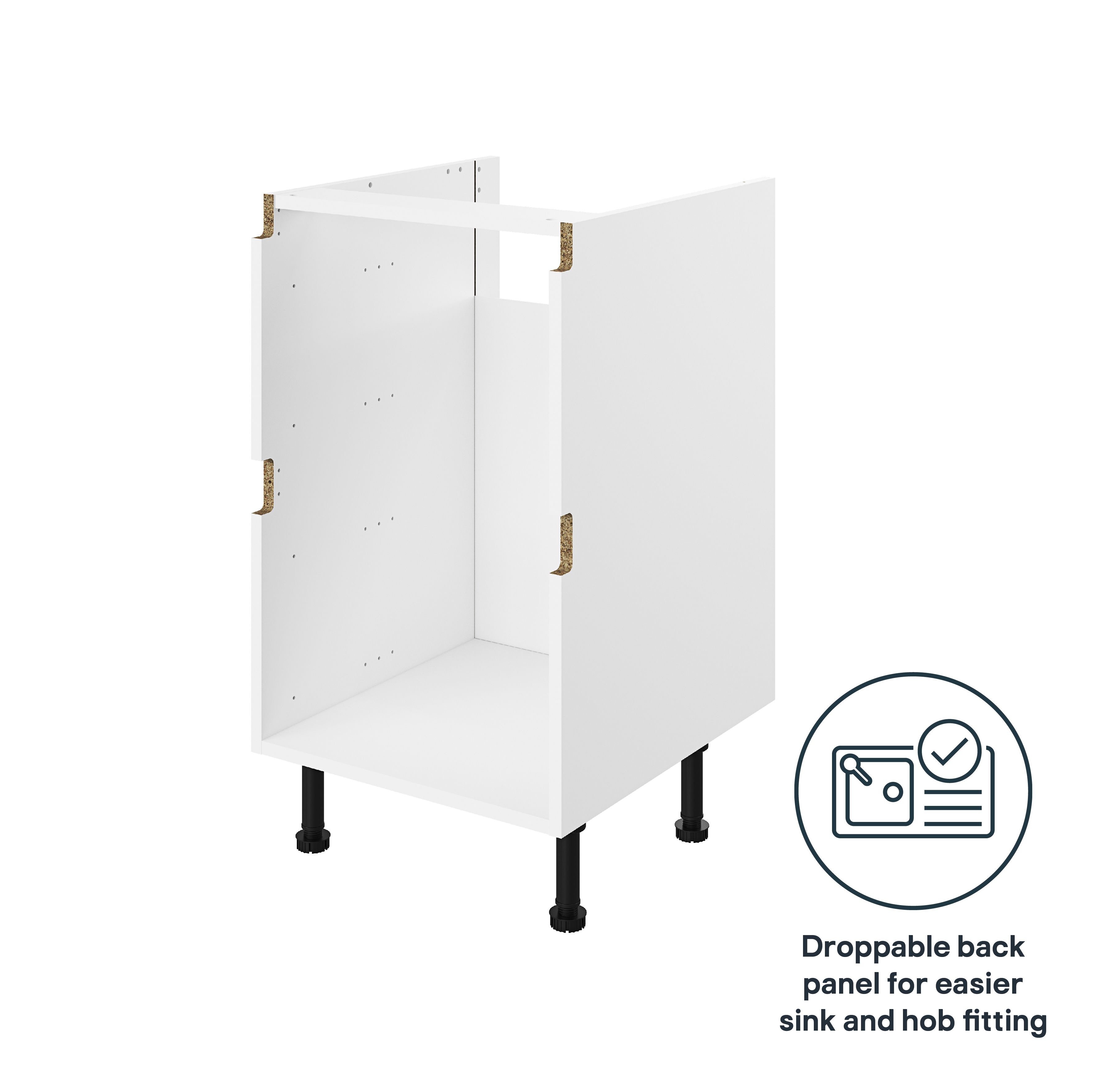 GoodHome Caraway Innovo White Drawer Base unit, (W)500mm
