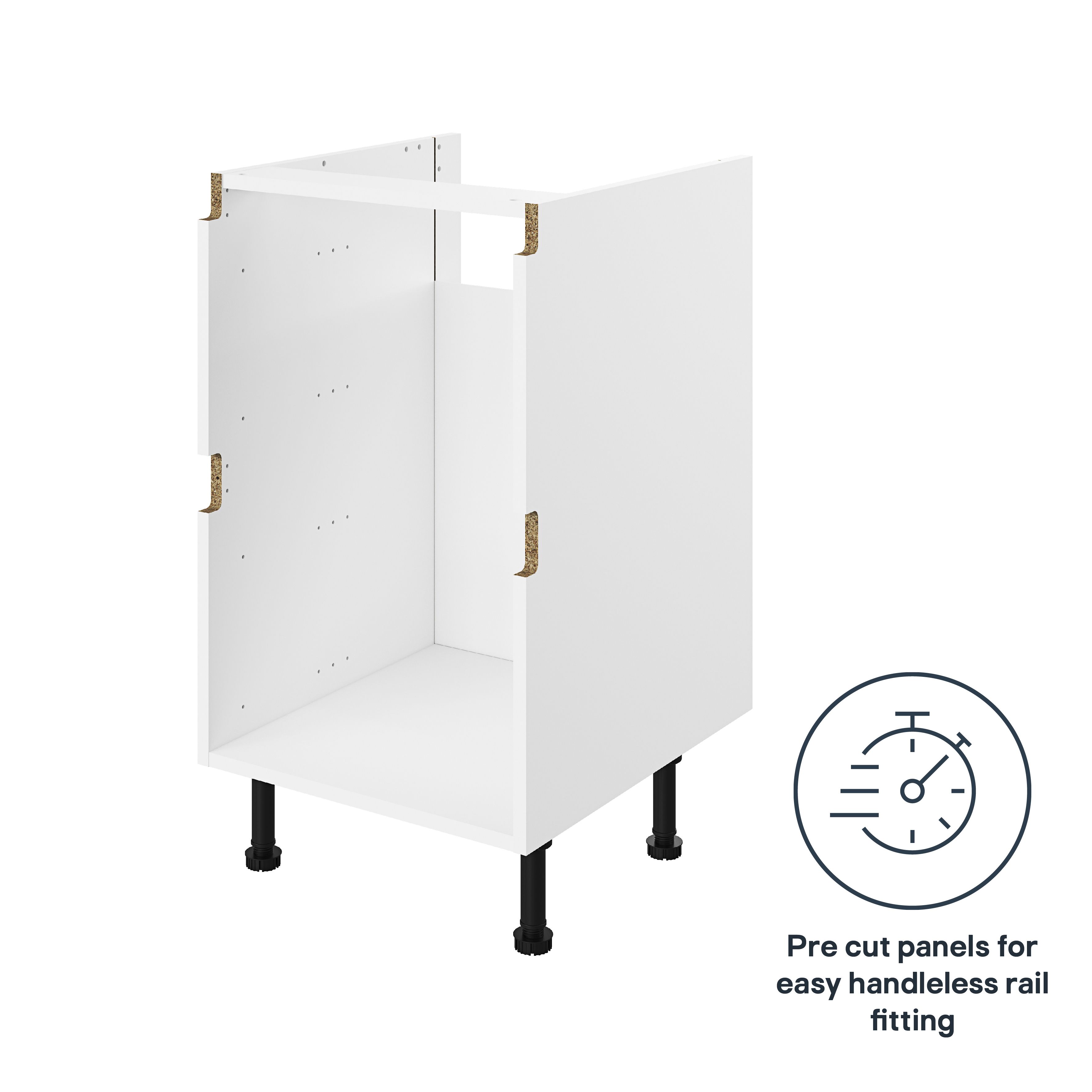 GoodHome Caraway Innovo White Drawer Base unit, (W)500mm