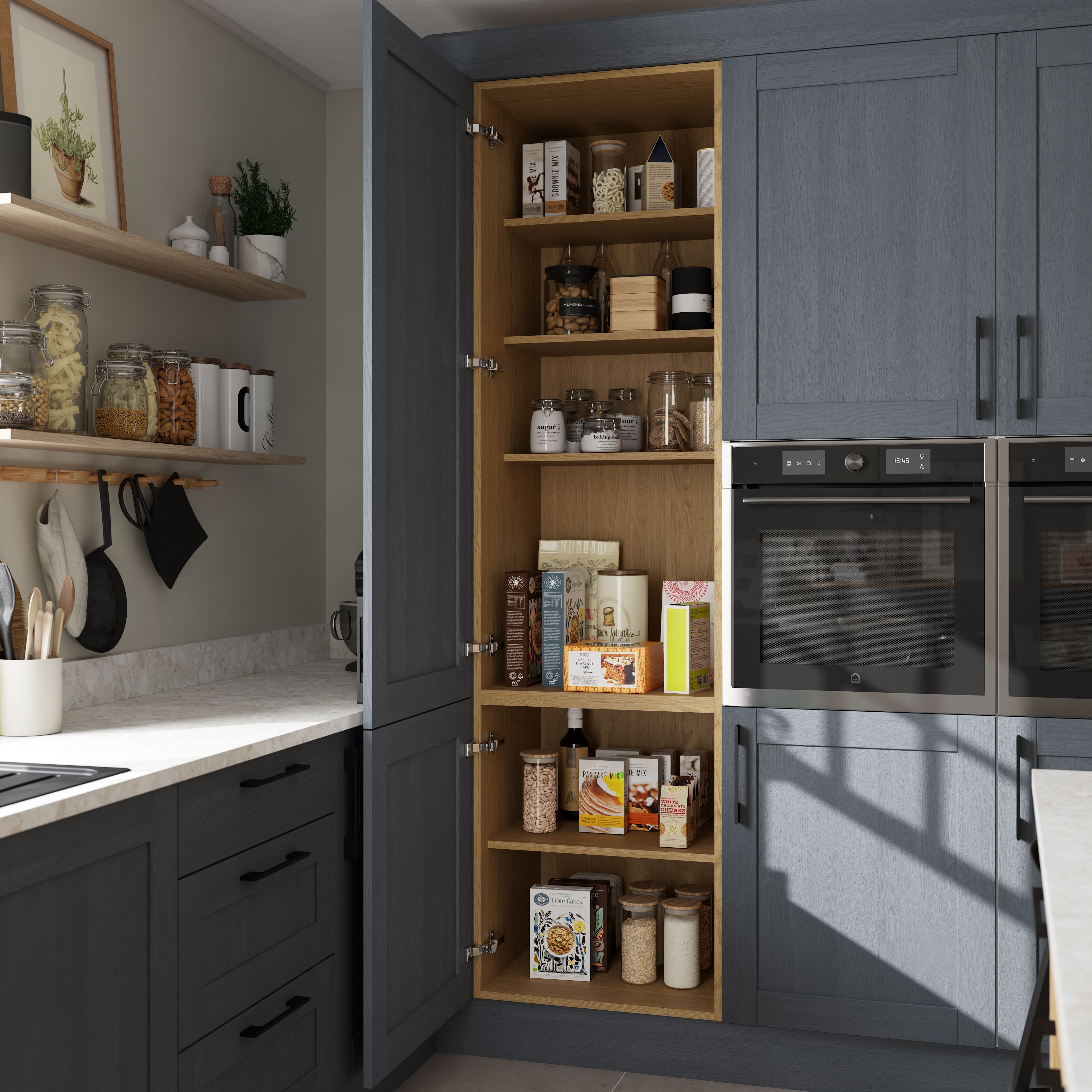 GoodHome Caraway Matt brown oak effect Tall End panel (H)2310mm (W)570mm