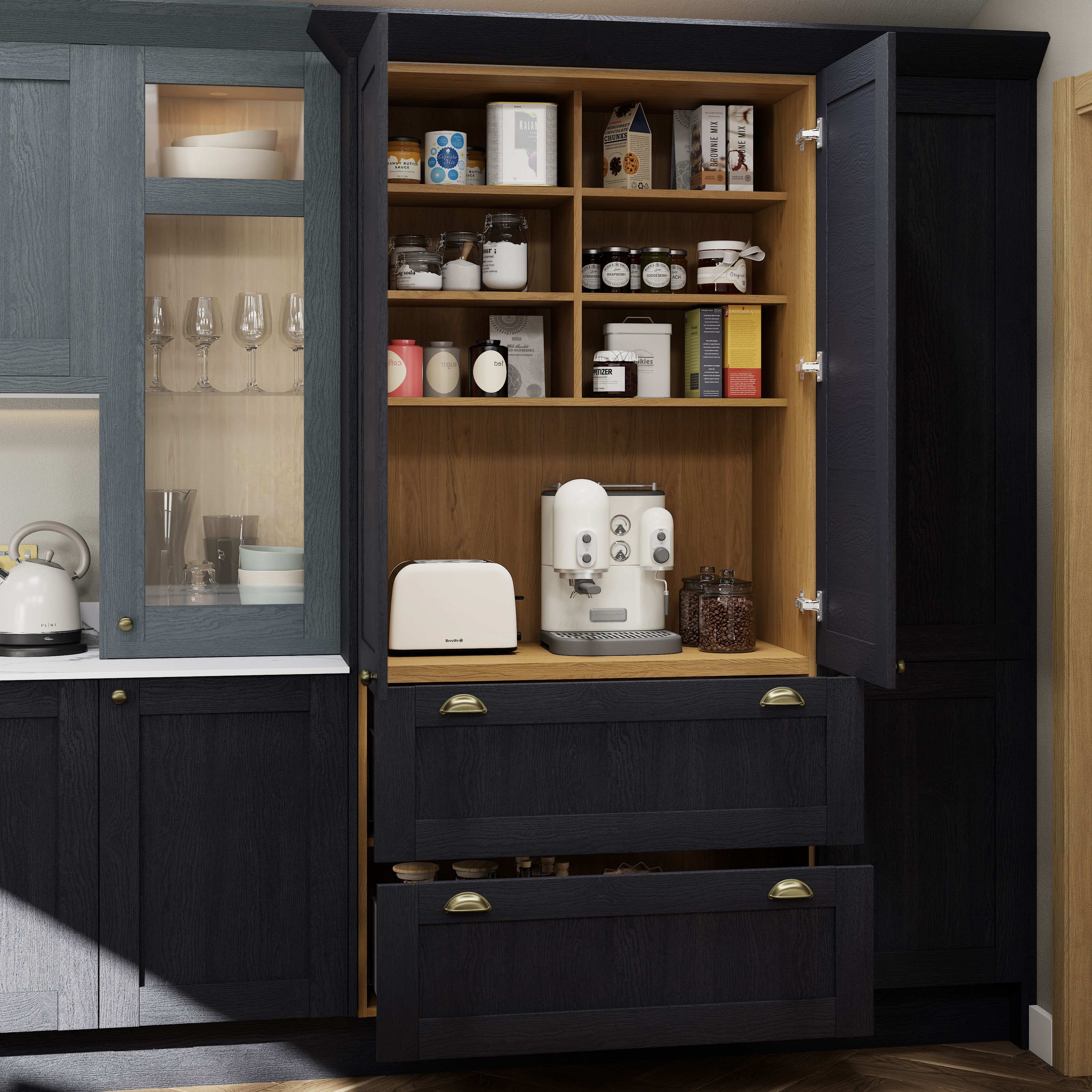 GoodHome Caraway Matt oak effect Standard Back panel (H)2160mm (W)1000mm