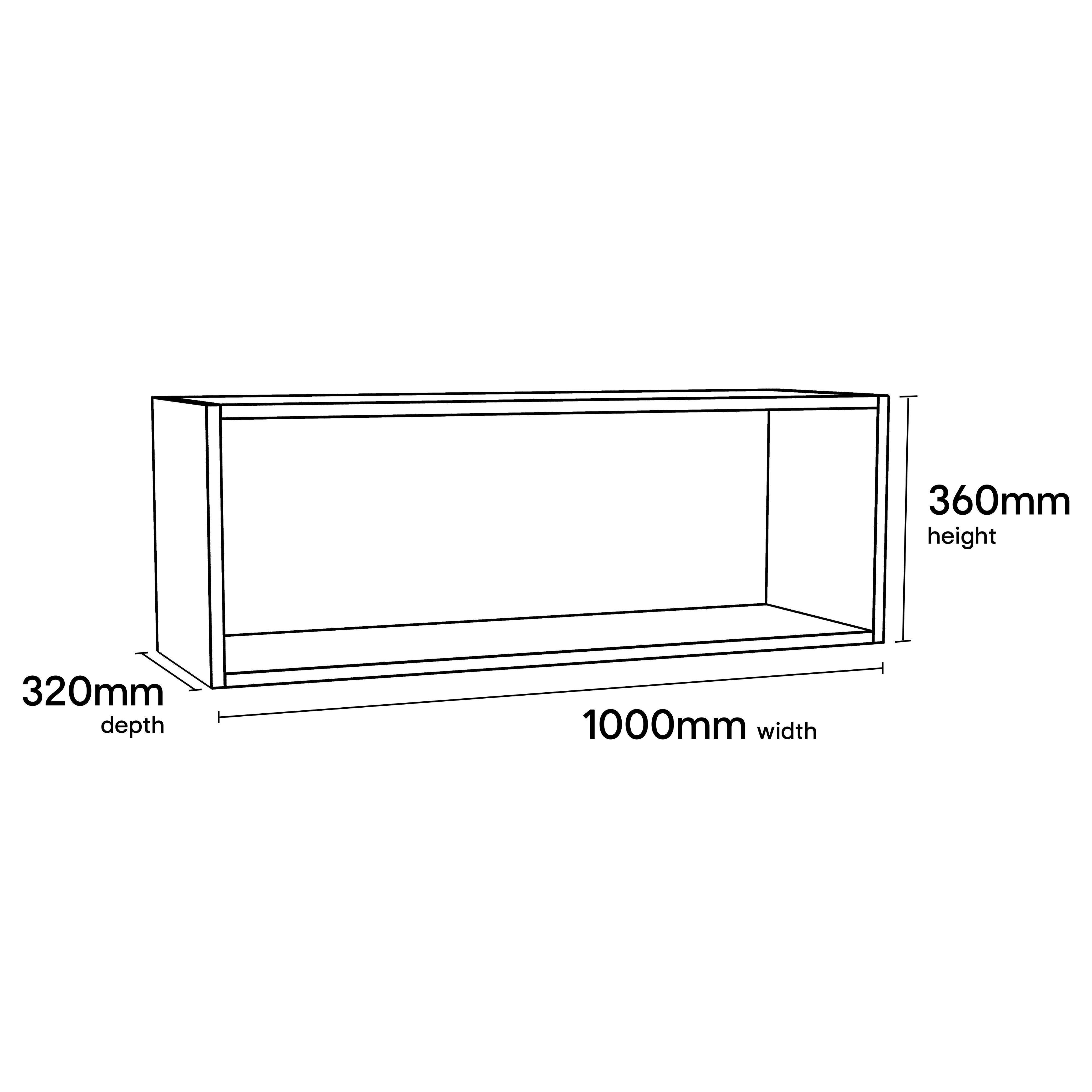 GoodHome Caraway Matt White Bridging Wall cabinet, (W)1000mm (D)320mm