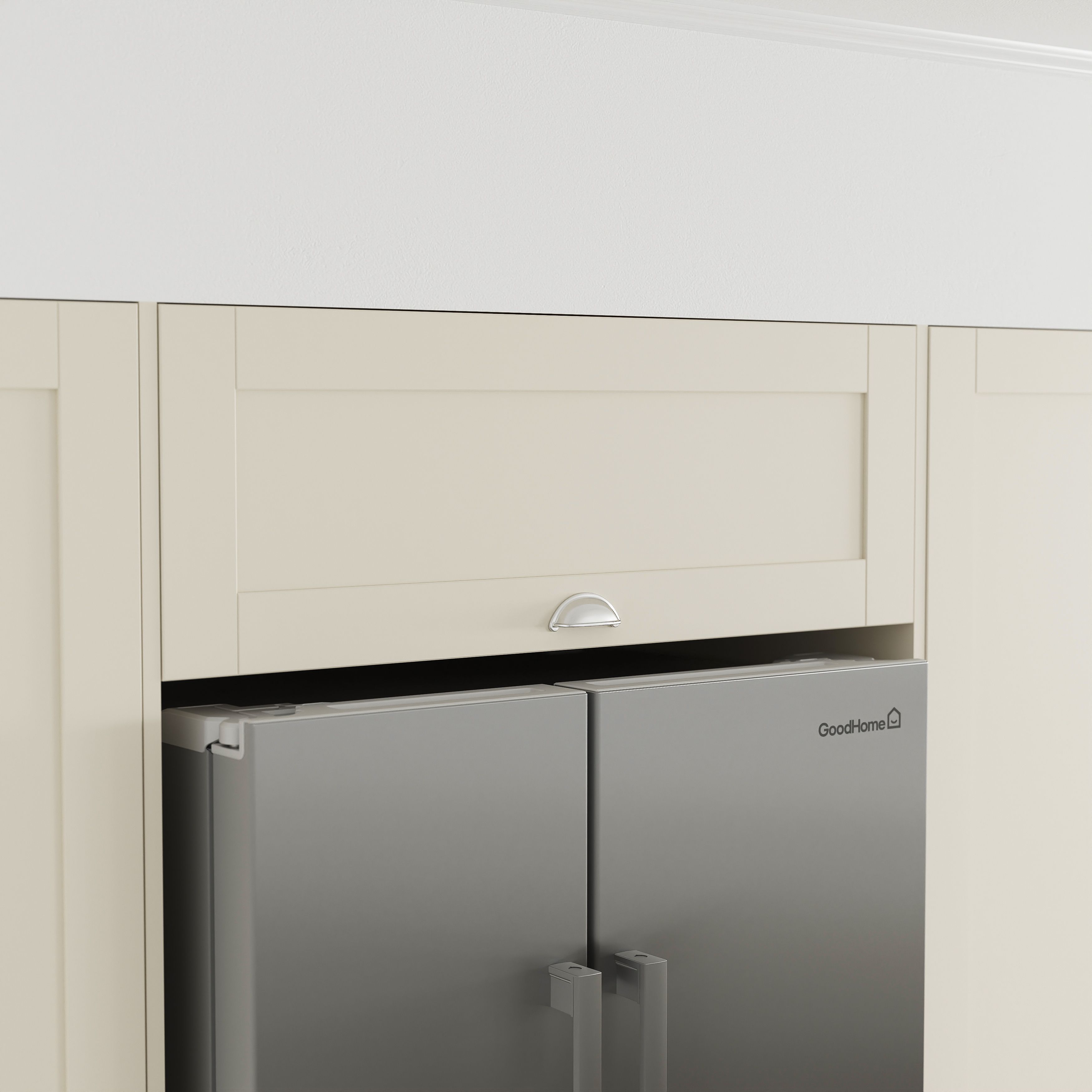 GoodHome Caraway Matt White Bridging Wall cabinet, (W)1000mm (D)320mm
