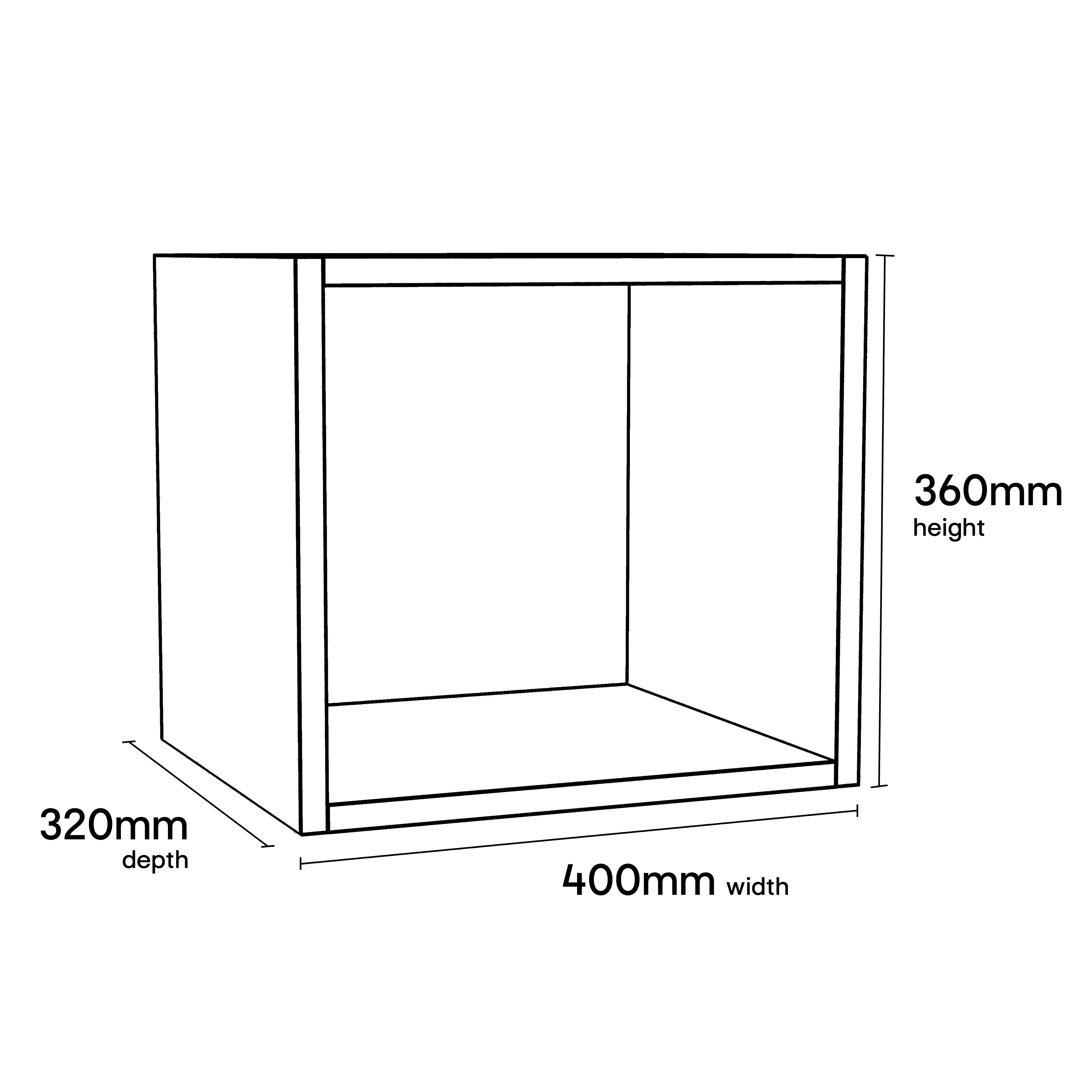 GoodHome Caraway Matt White Bridging Wall cabinet, (W)400mm (D)320mm