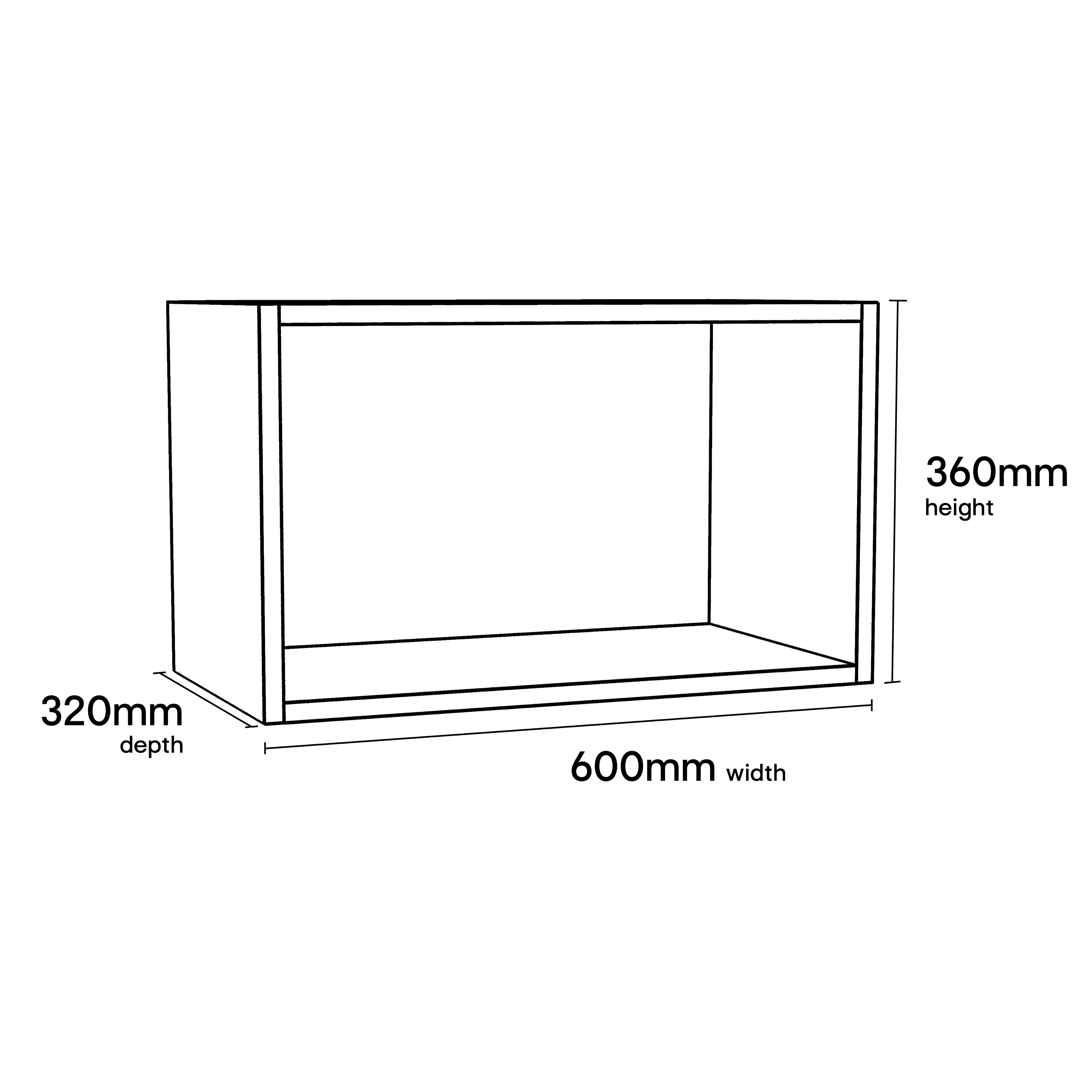 GoodHome Caraway Matt White Bridging Wall cabinet, (W)600mm (D)320mm