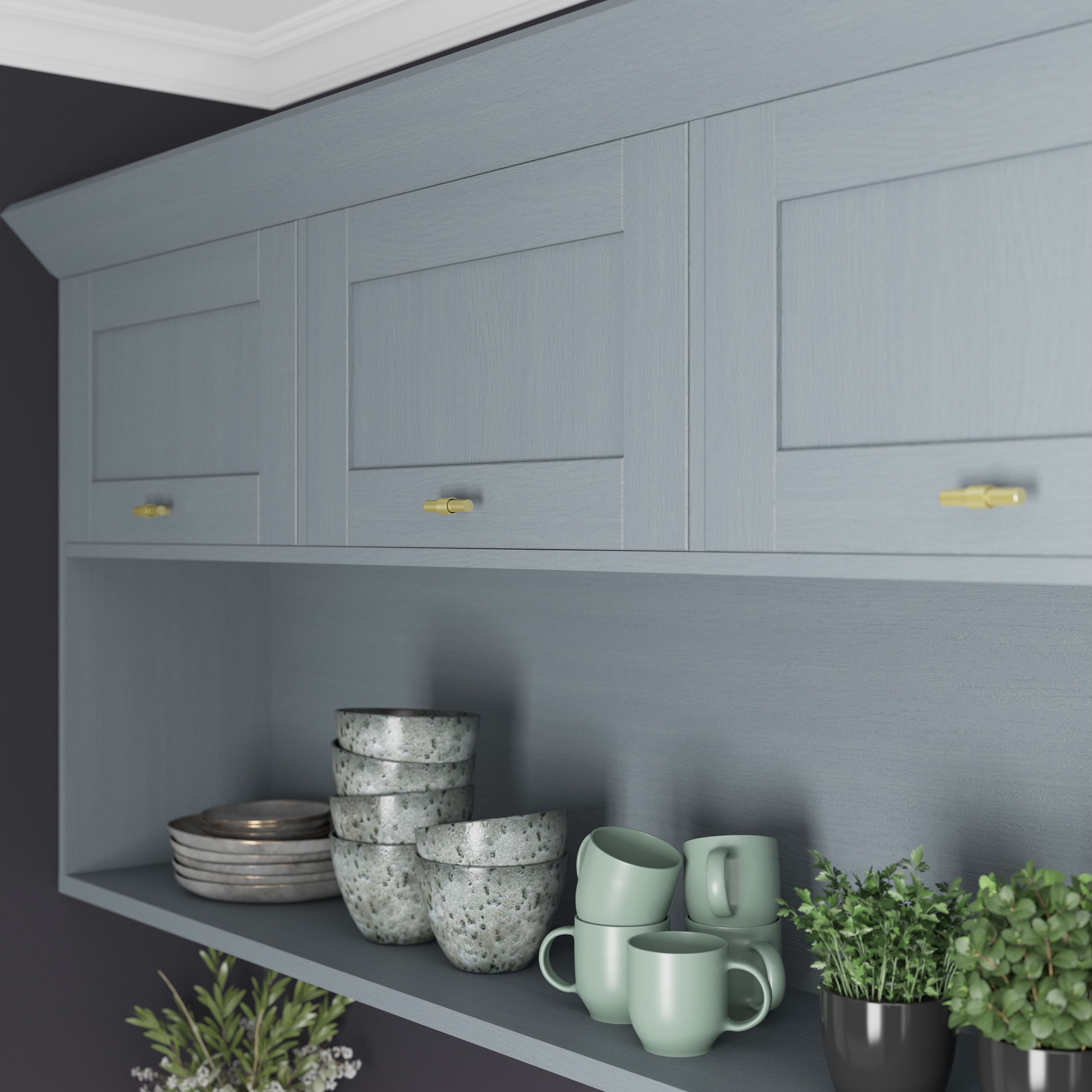 GoodHome Caraway Matt White Bridging Wall cabinet, (W)600mm (D)320mm
