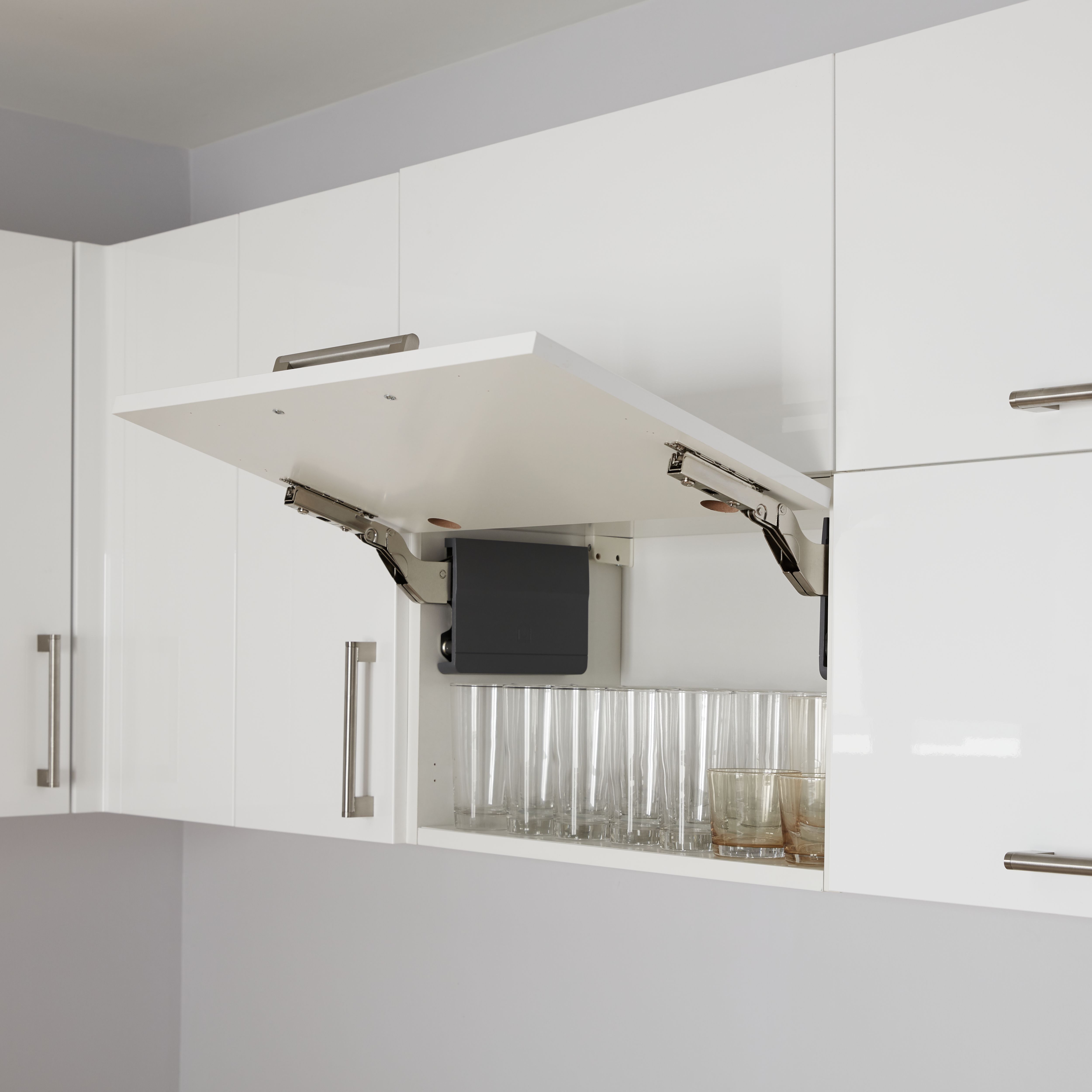 GoodHome Caraway Matt White Bridging Wall cabinet, (W)600mm (D)320mm