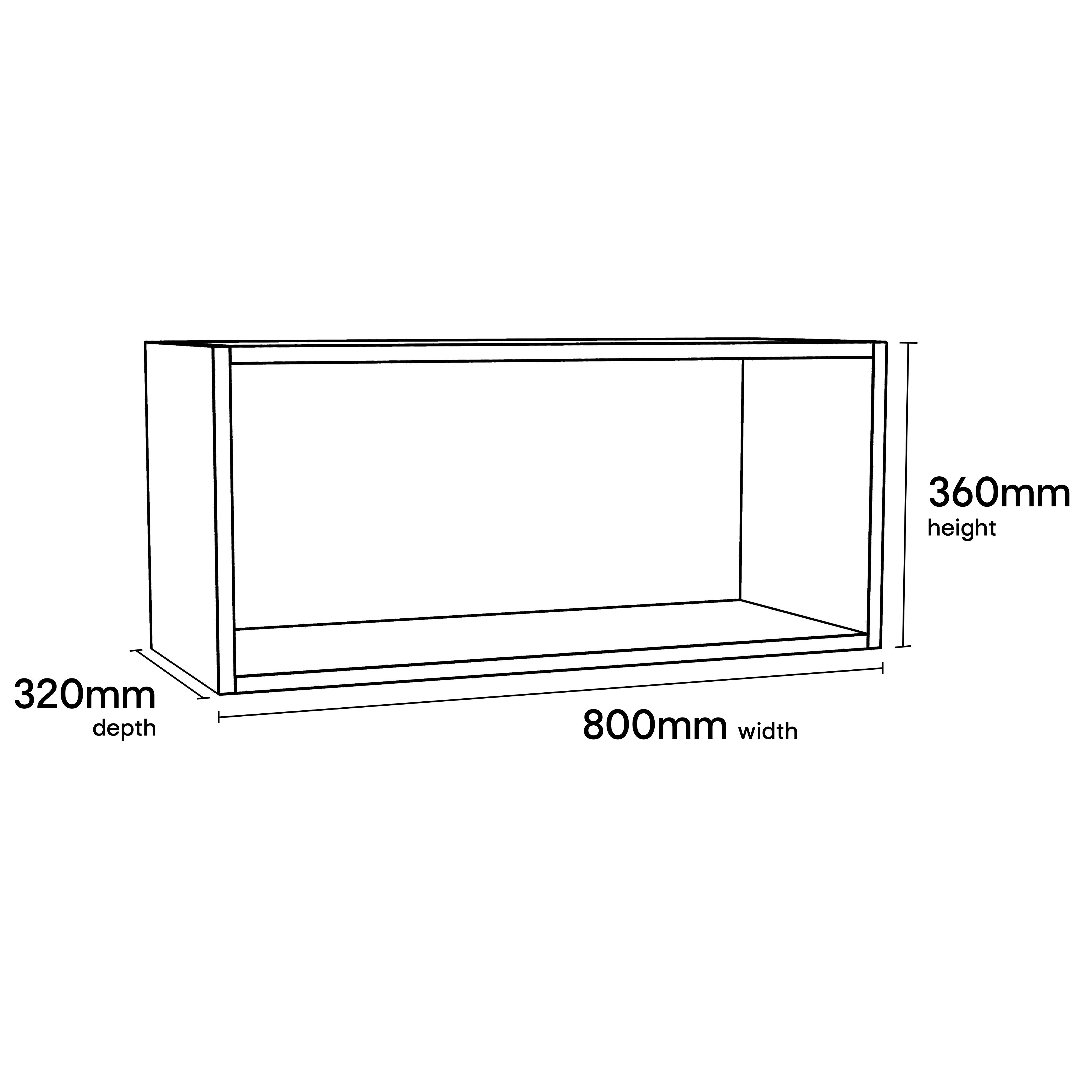 GoodHome Caraway Matt White Bridging Wall cabinet, (W)800mm (D)320mm