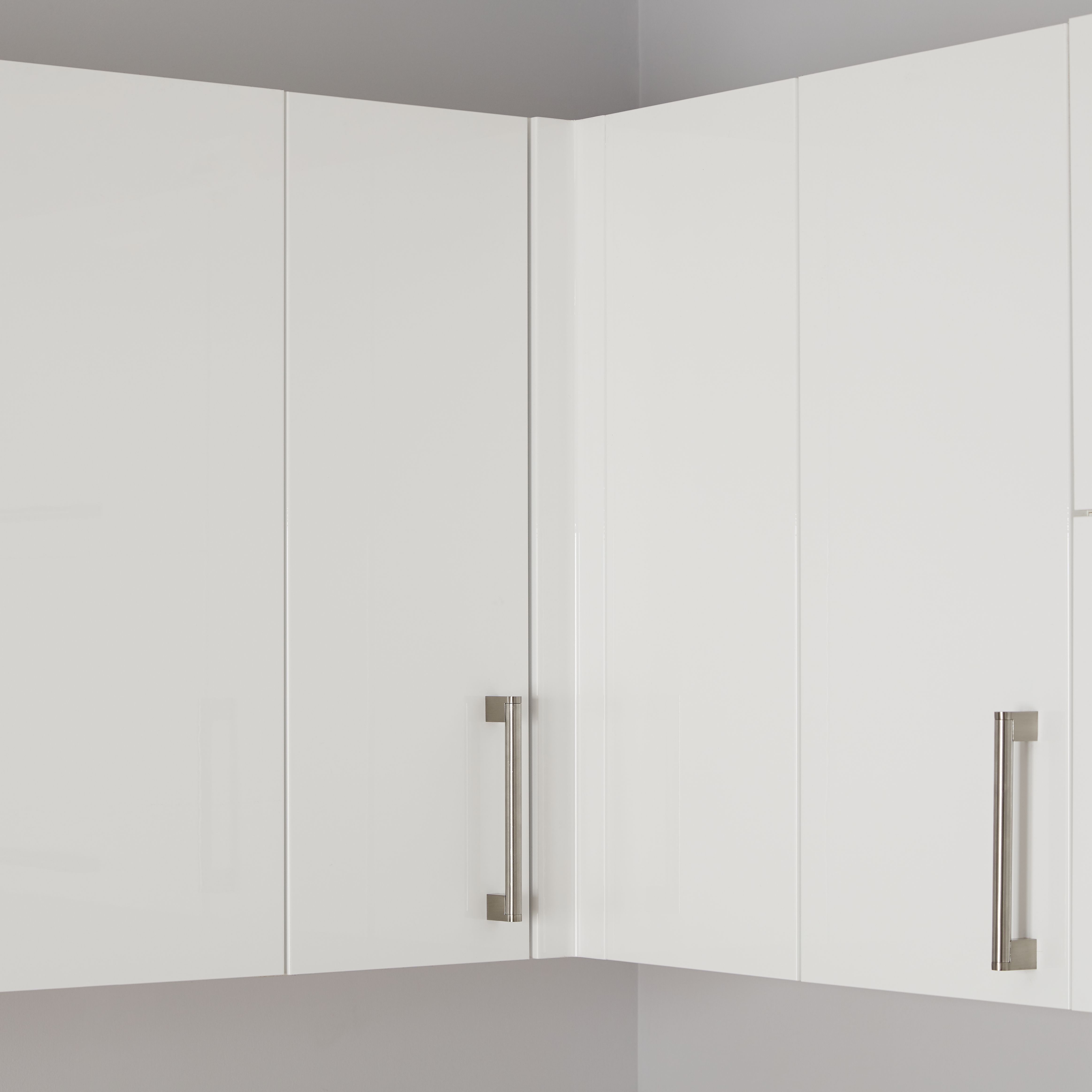 GoodHome Caraway Matt White Corner Wall cabinet, (W)630mm (D)320mm
