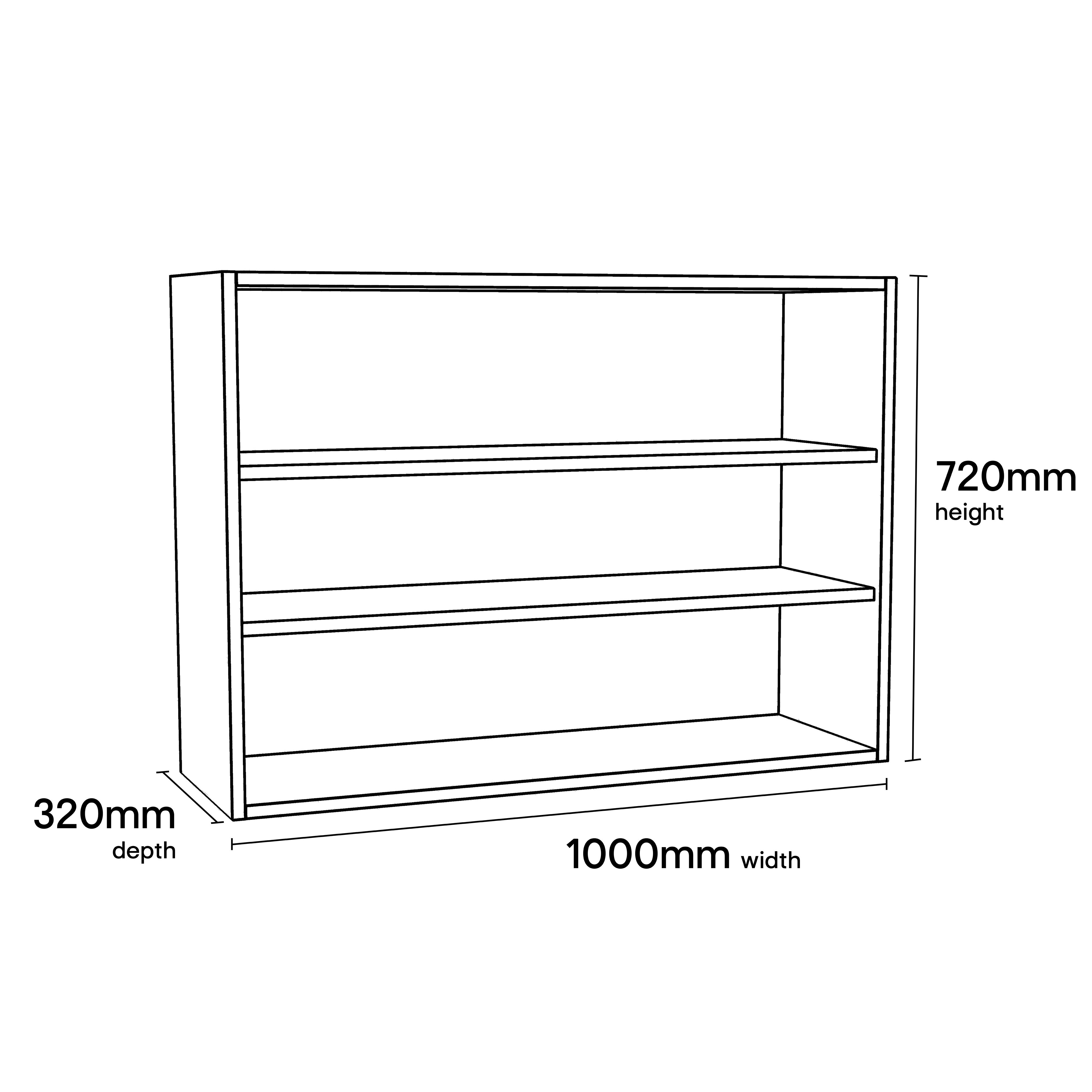 GoodHome Caraway Matt White Standard Wall cabinet, (W)1000mm (D)320mm