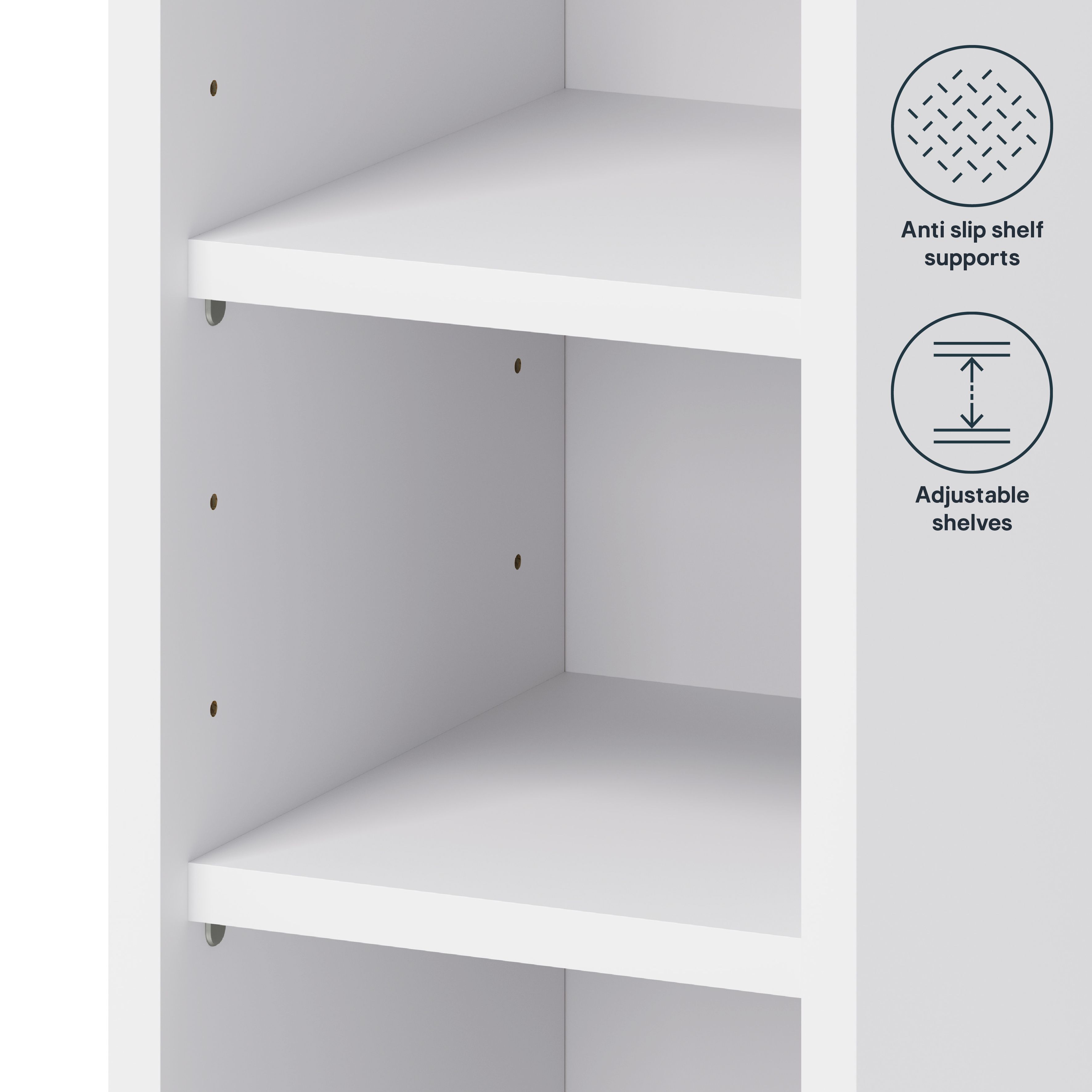 GoodHome Caraway Matt White Standard Wall cabinet, (W)250mm (D)320mm