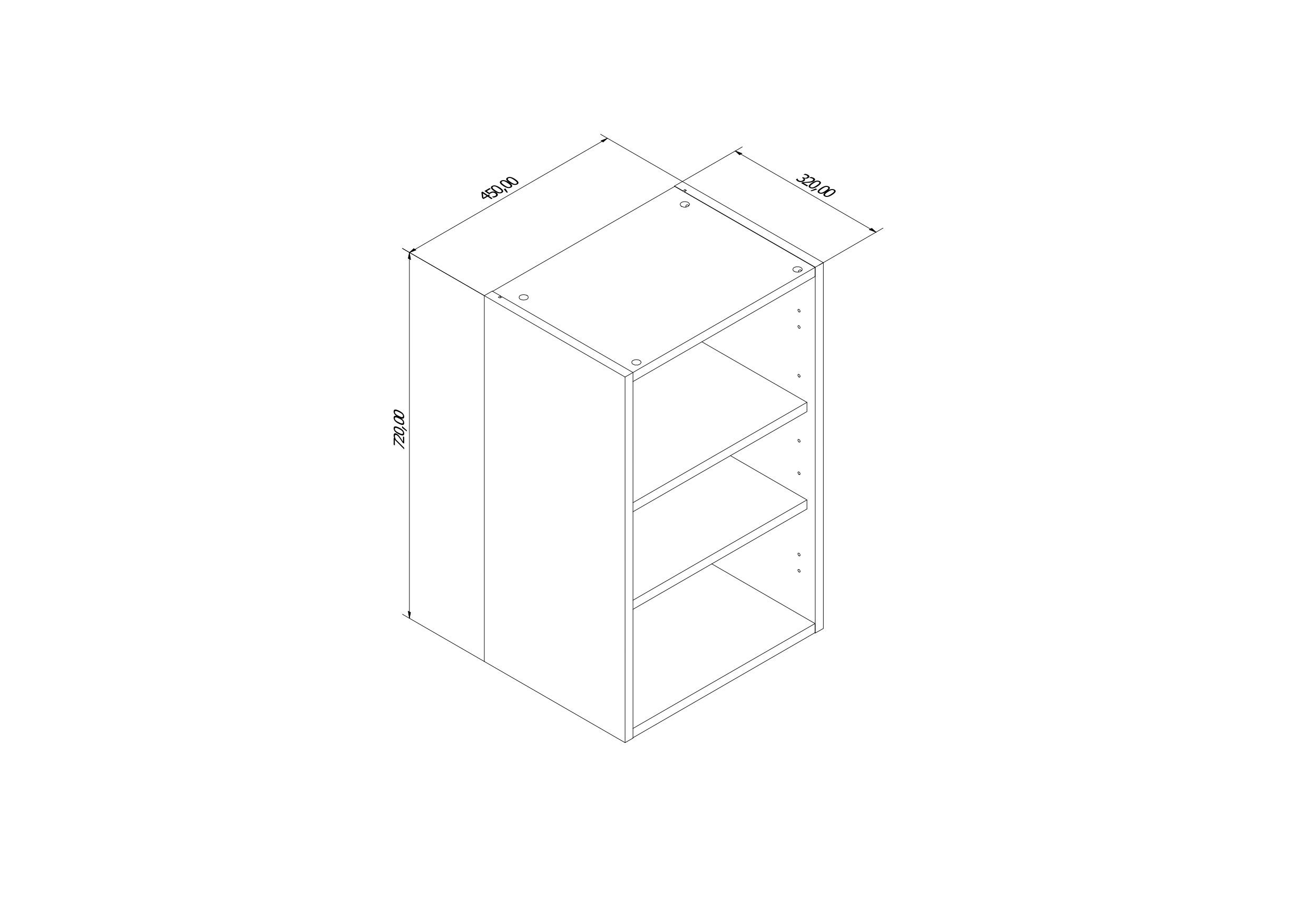 GoodHome Caraway Matt White Standard wall cabinet, (W)450mm (D)320mm