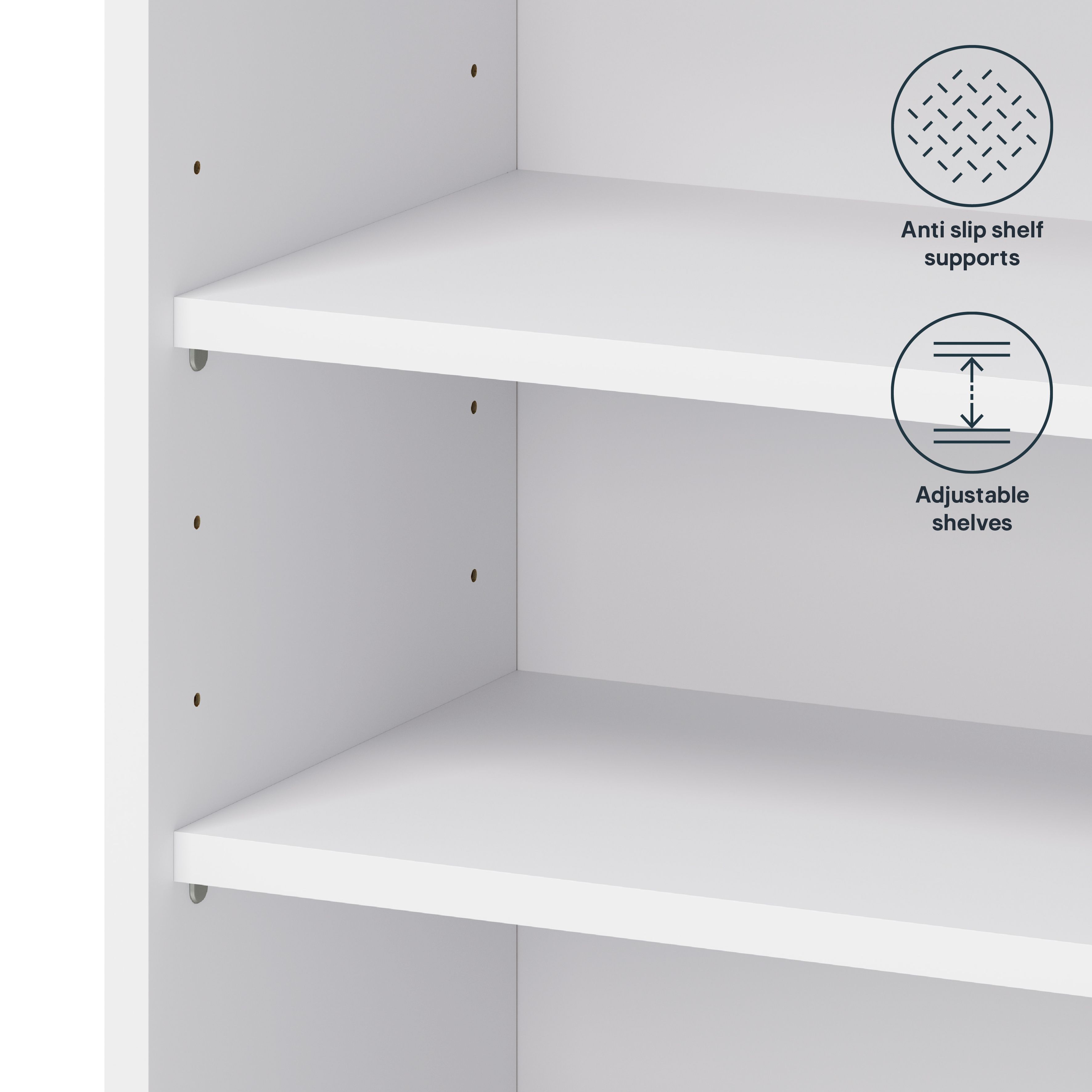 GoodHome Caraway Matt White Standard wall cabinet, (W)450mm (D)320mm