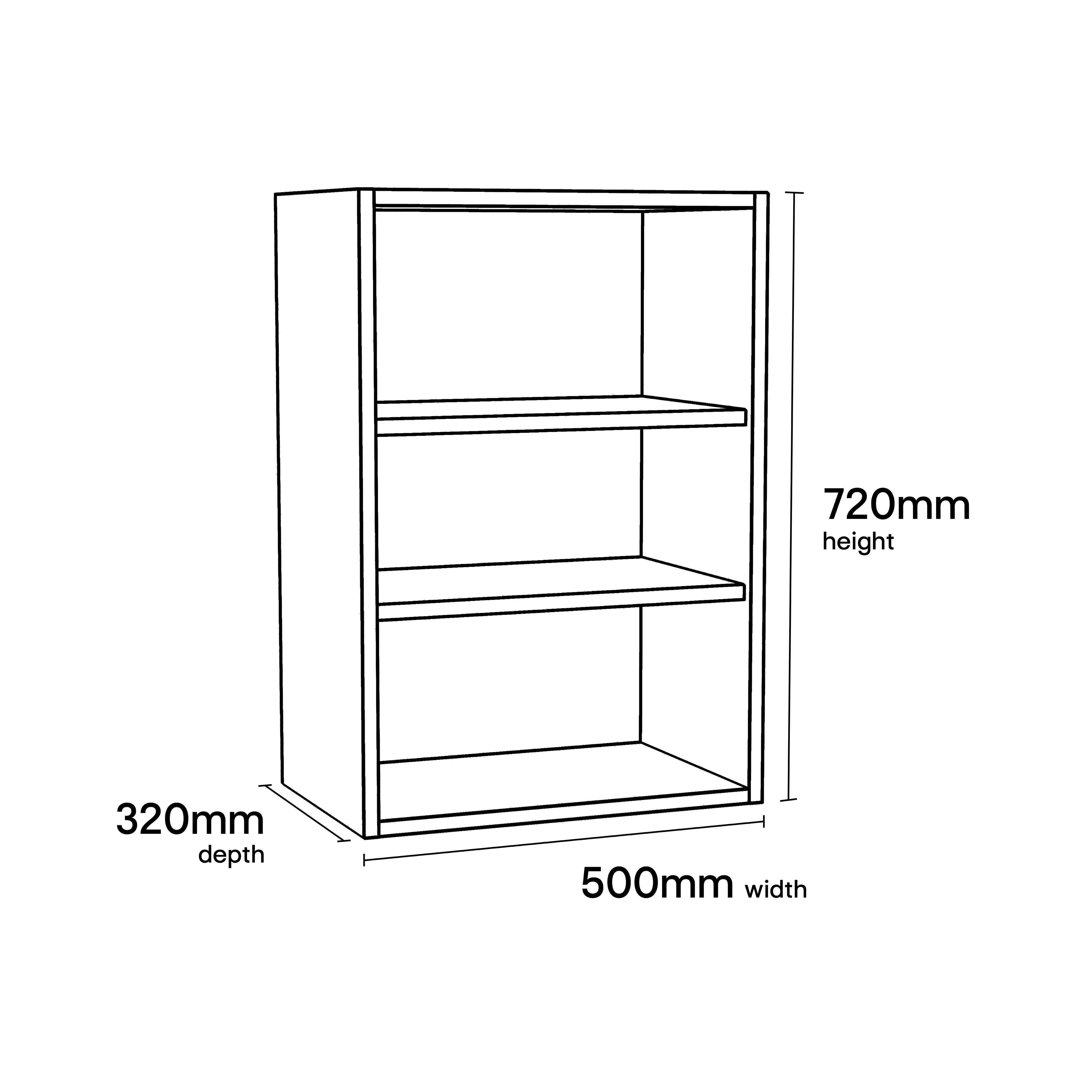 GoodHome Caraway Matt White Standard Wall cabinet, (W)500mm (D)320mm