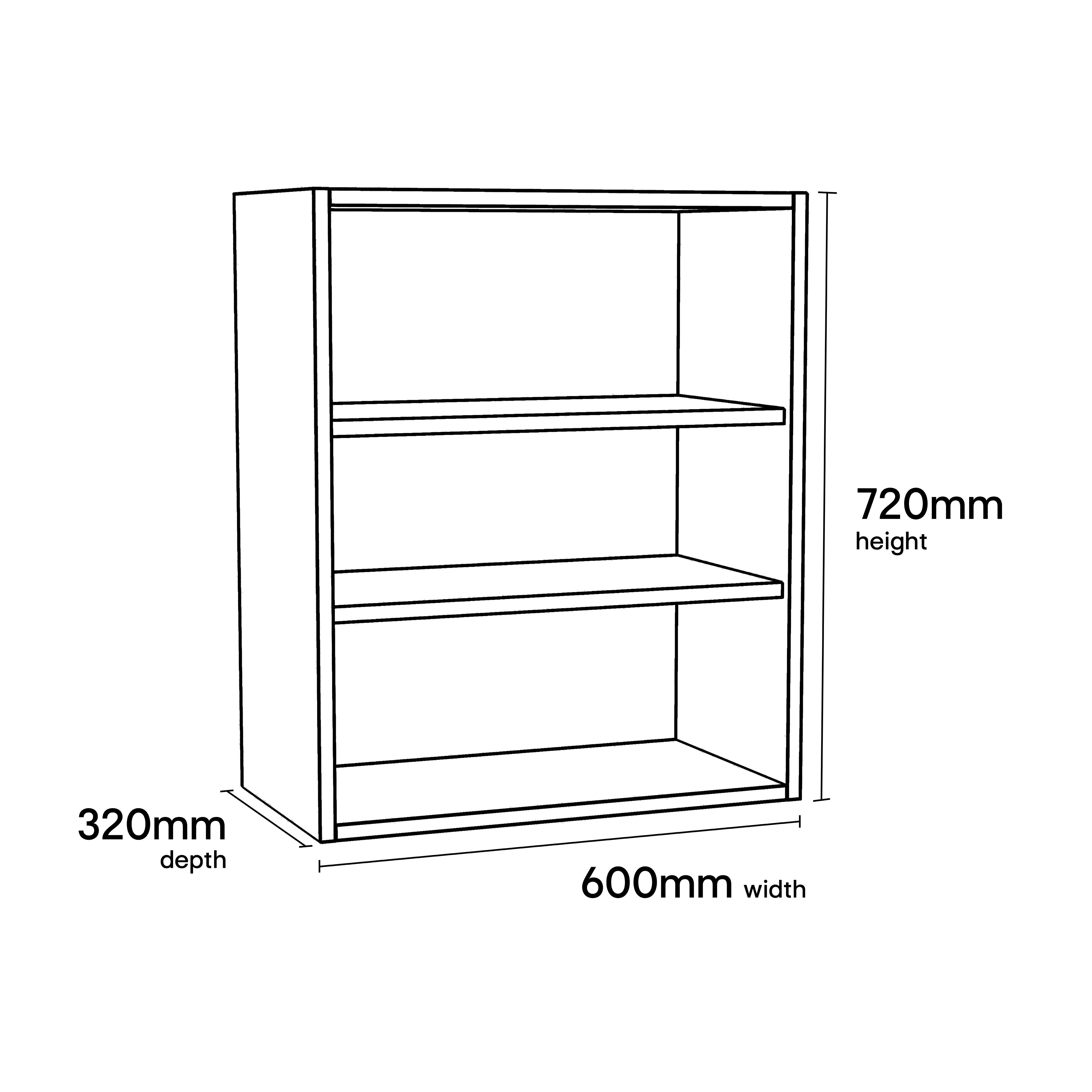 GoodHome Caraway Matt White Standard Wall cabinet, (W)600mm (D)320mm