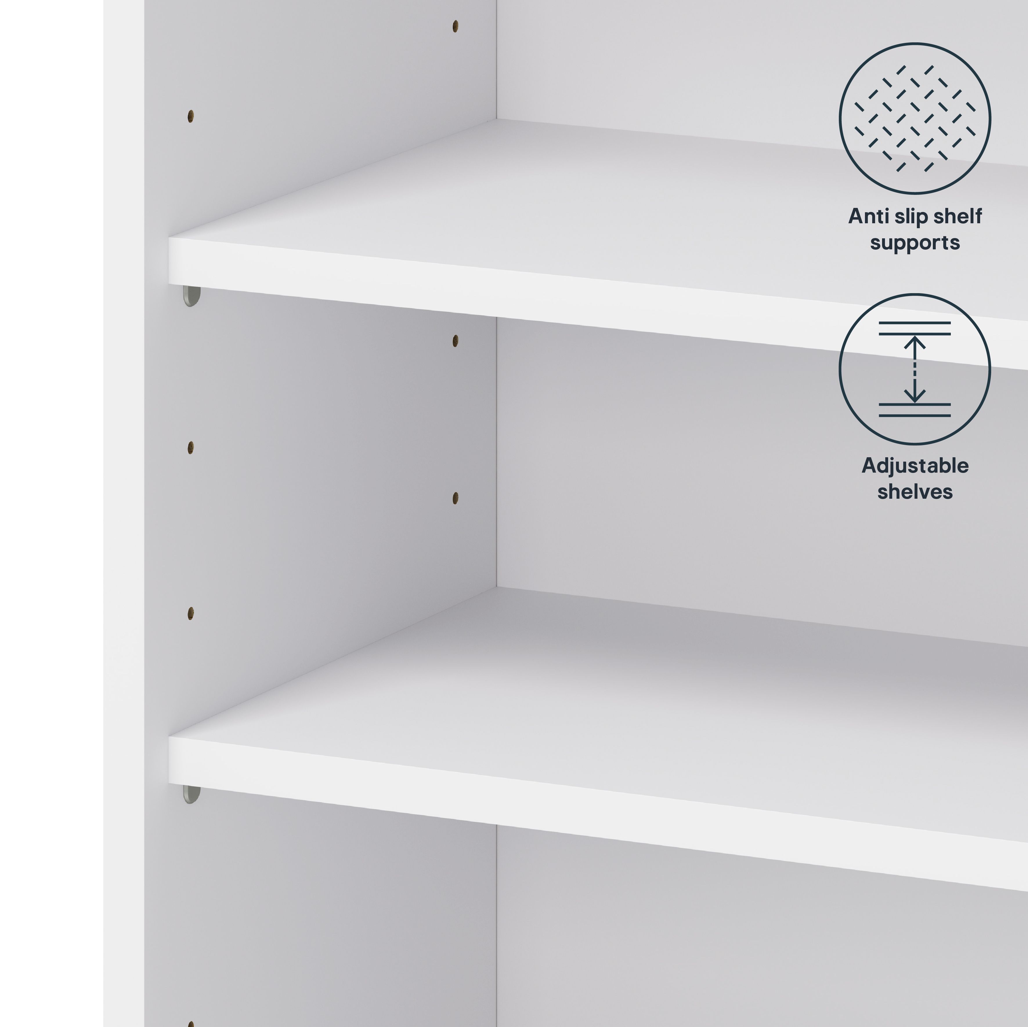 GoodHome Caraway Matt White Standard Wall cabinet, (W)600mm (D)320mm
