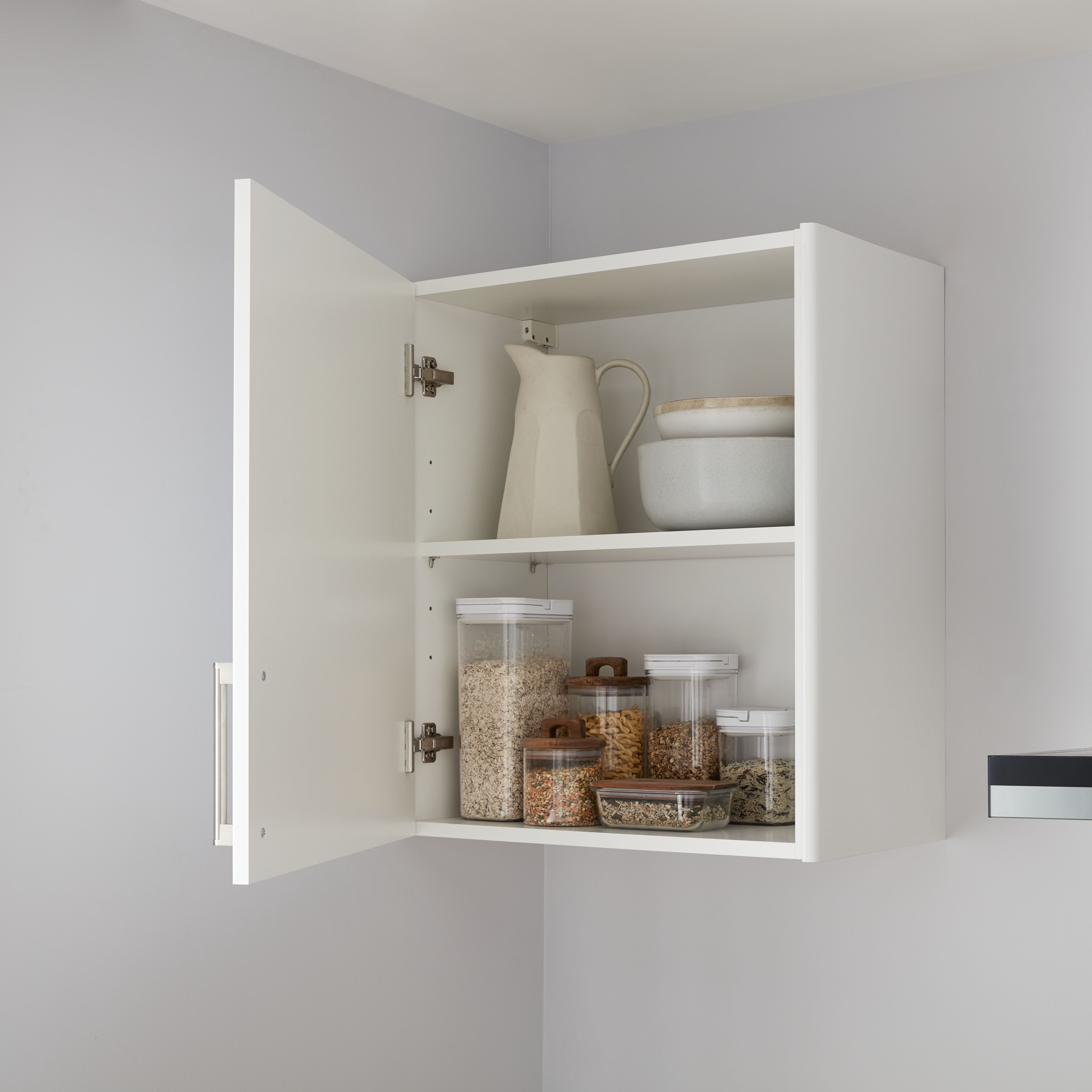 GoodHome Caraway Matt White Standard Wall cabinet, (W)600mm (D)320mm