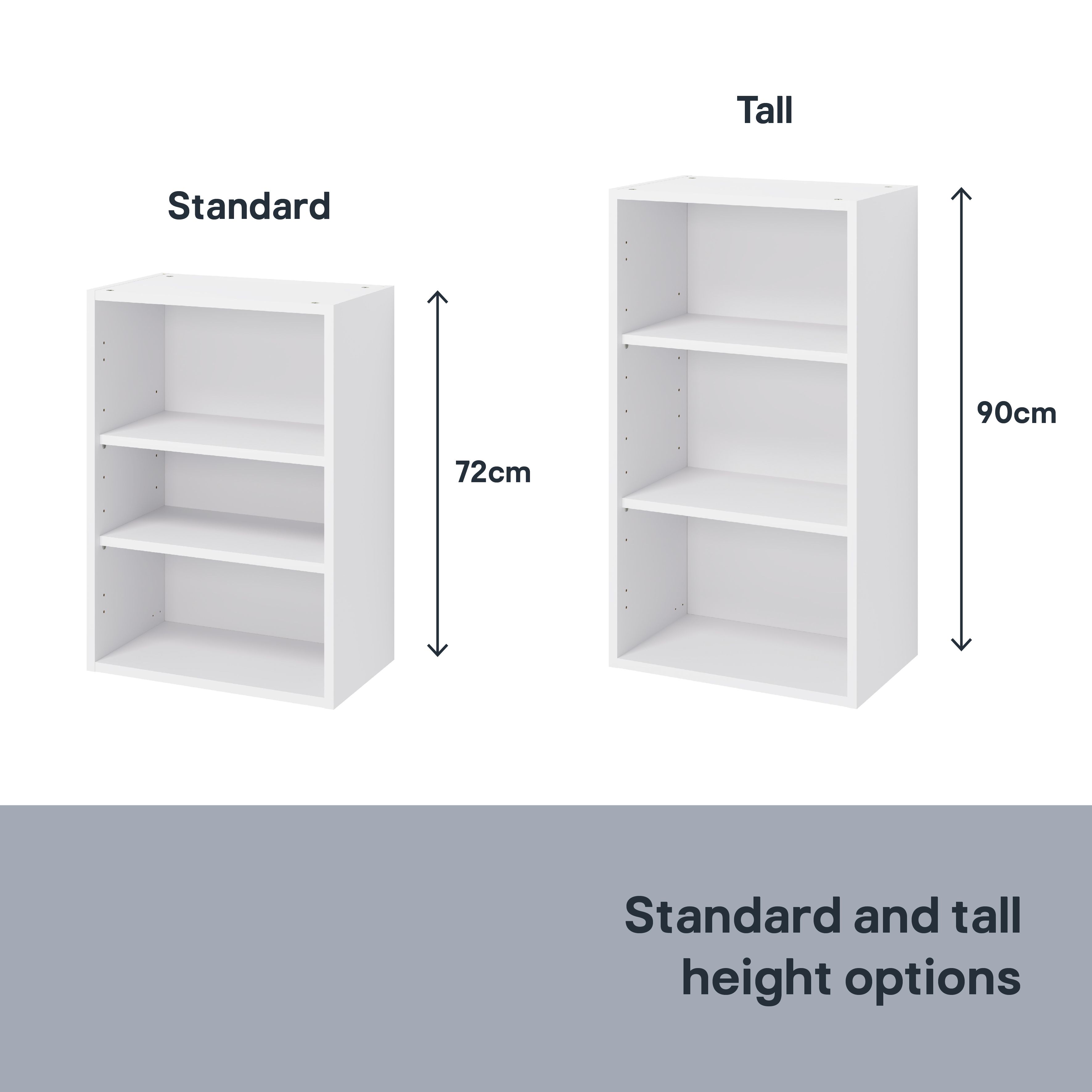 GoodHome Caraway Matt White Standard Wall cabinet, (W)800mm (D)320mm