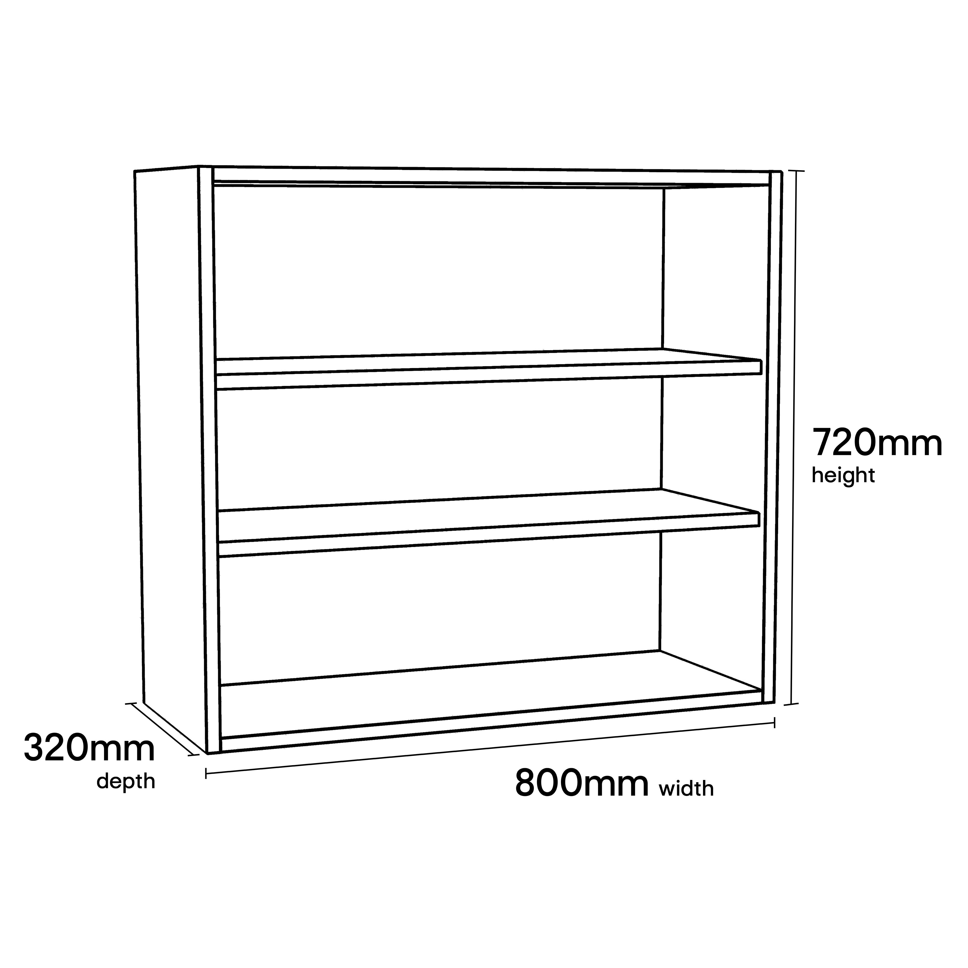 GoodHome Caraway Matt White Standard Wall cabinet, (W)800mm (D)320mm