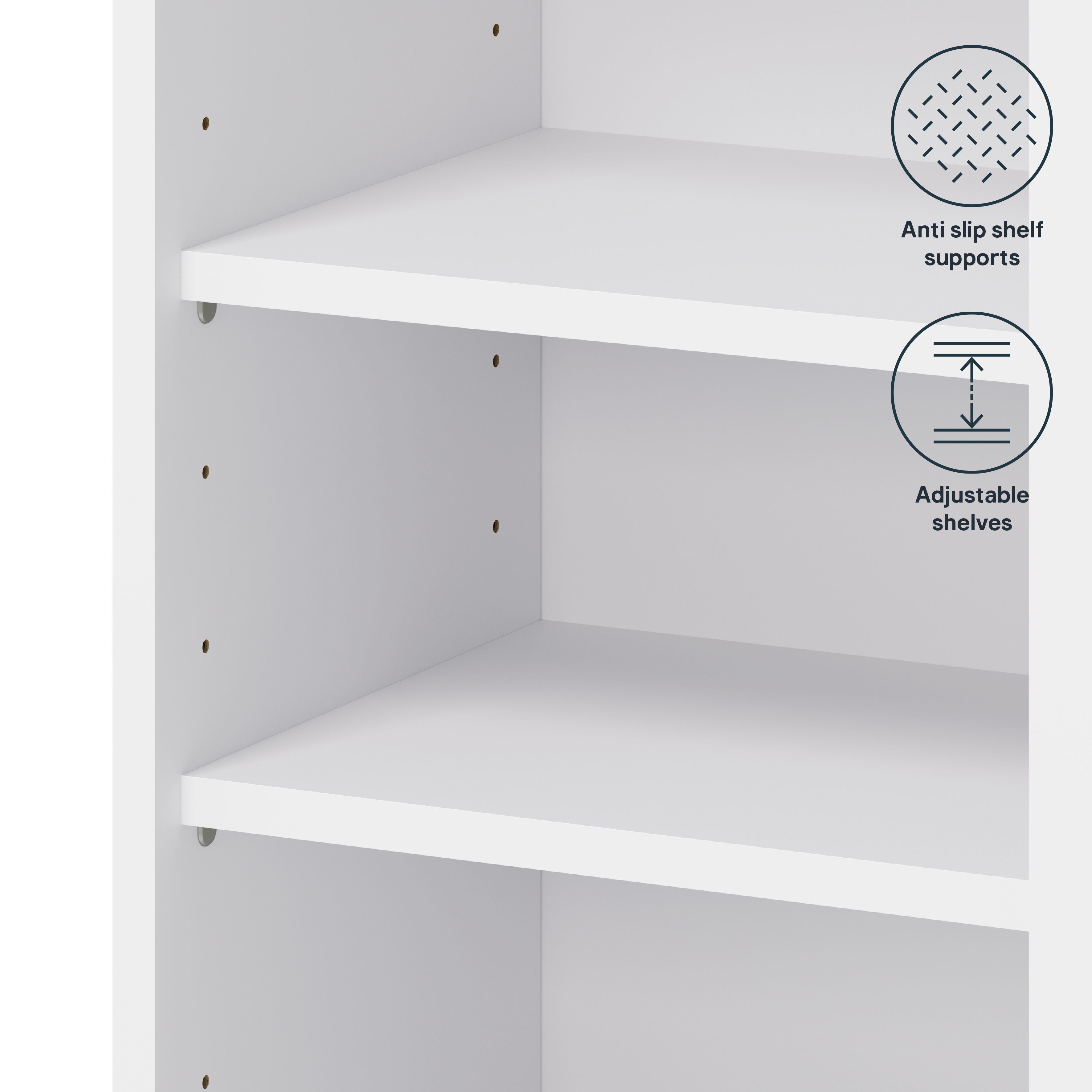 GoodHome Caraway Matt White Standard Wall cabinet, (W)800mm (D)320mm