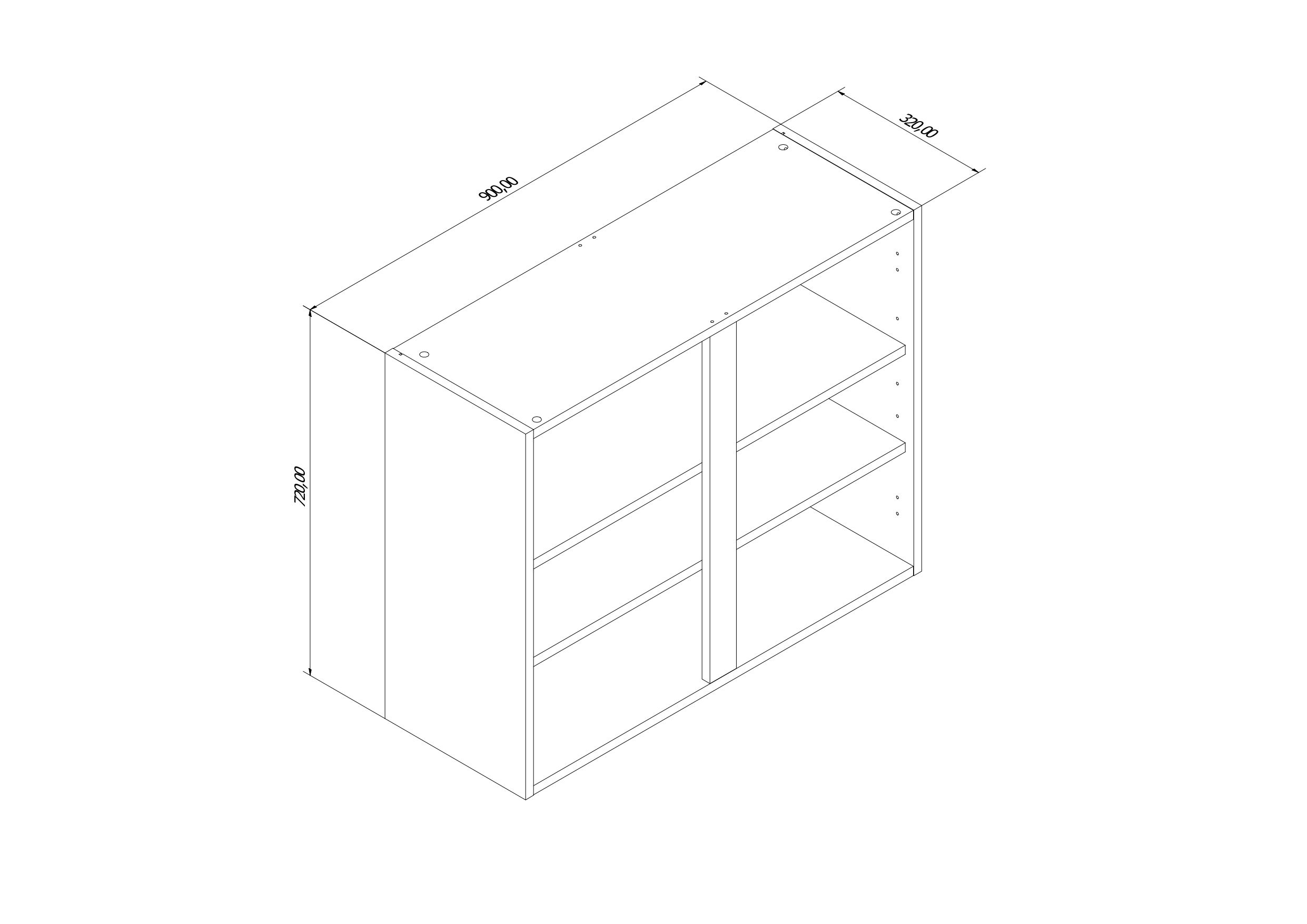 GoodHome Caraway Matt White Standard wall cabinet, (W)900mm (D)320mm